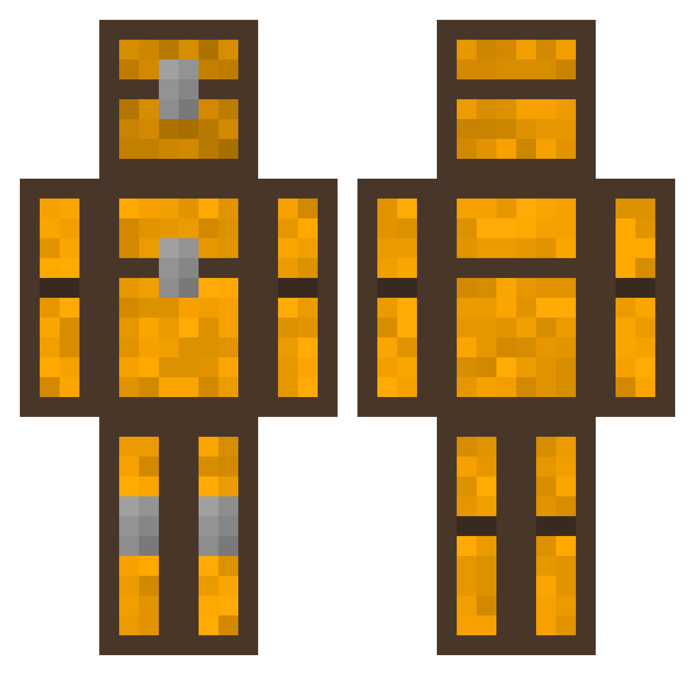 WoodChest Minecraft skin, front and back view