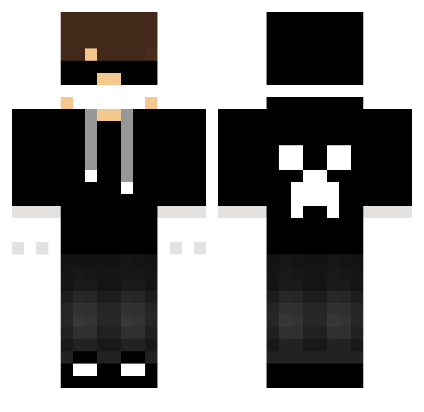 xzeir Minecraft skin, front and back view