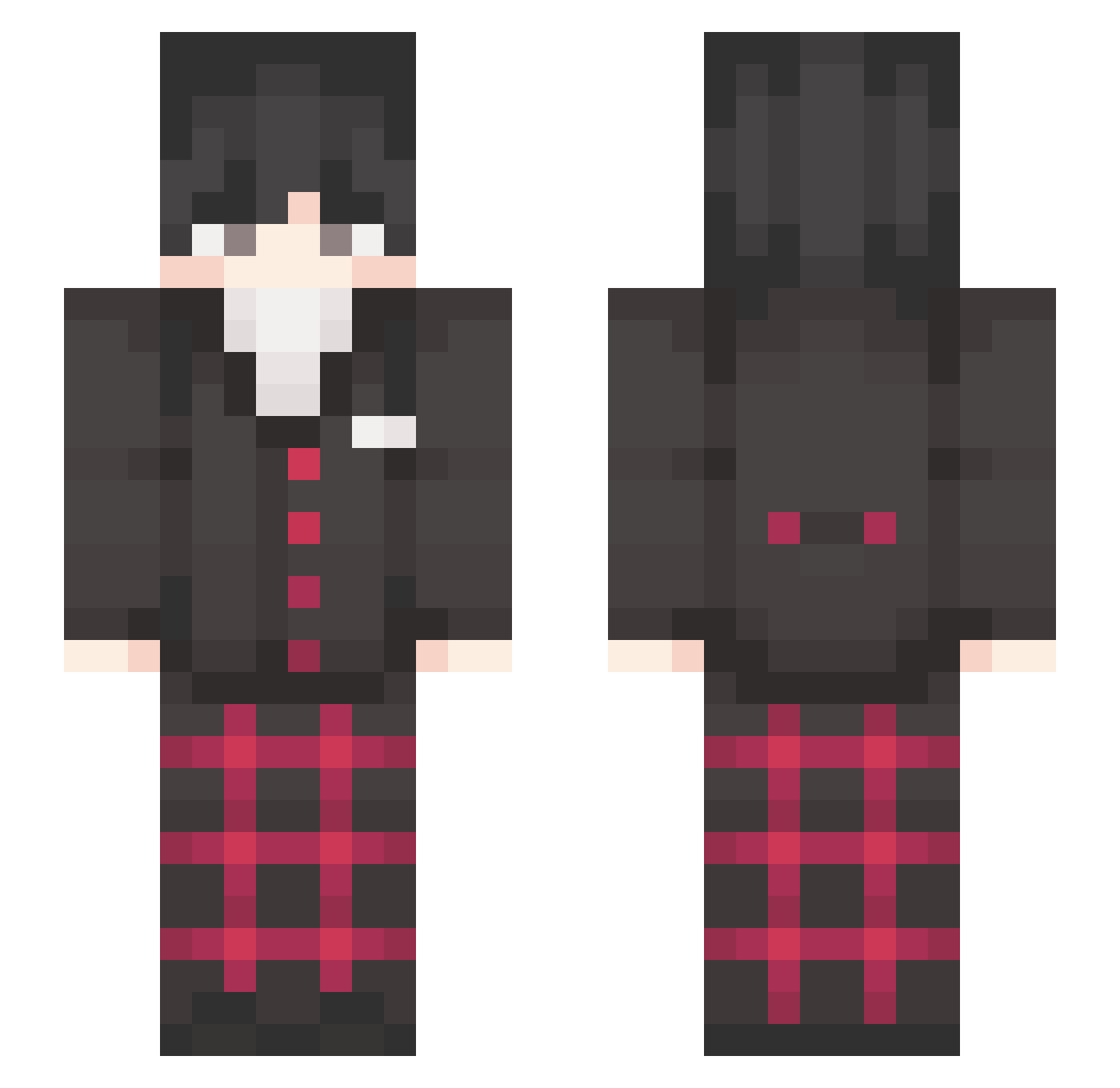 JosePvPs Minecraft skin, front and back view
