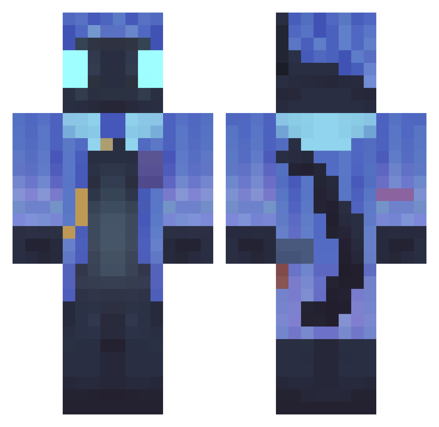 RealFlam1ngMagma Minecraft skin, front and back view