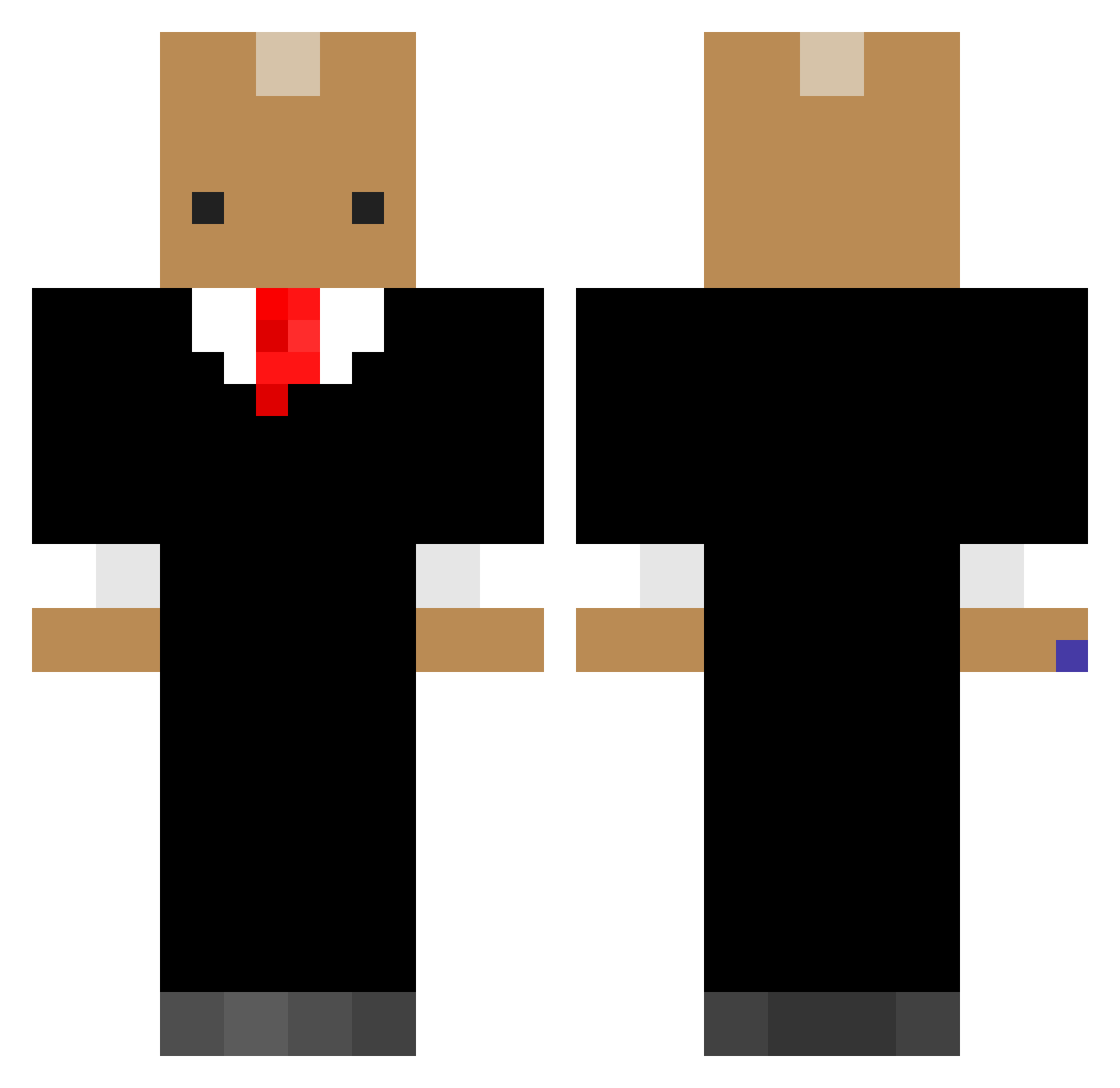 Hood_Jammal Minecraft skin, front and back view