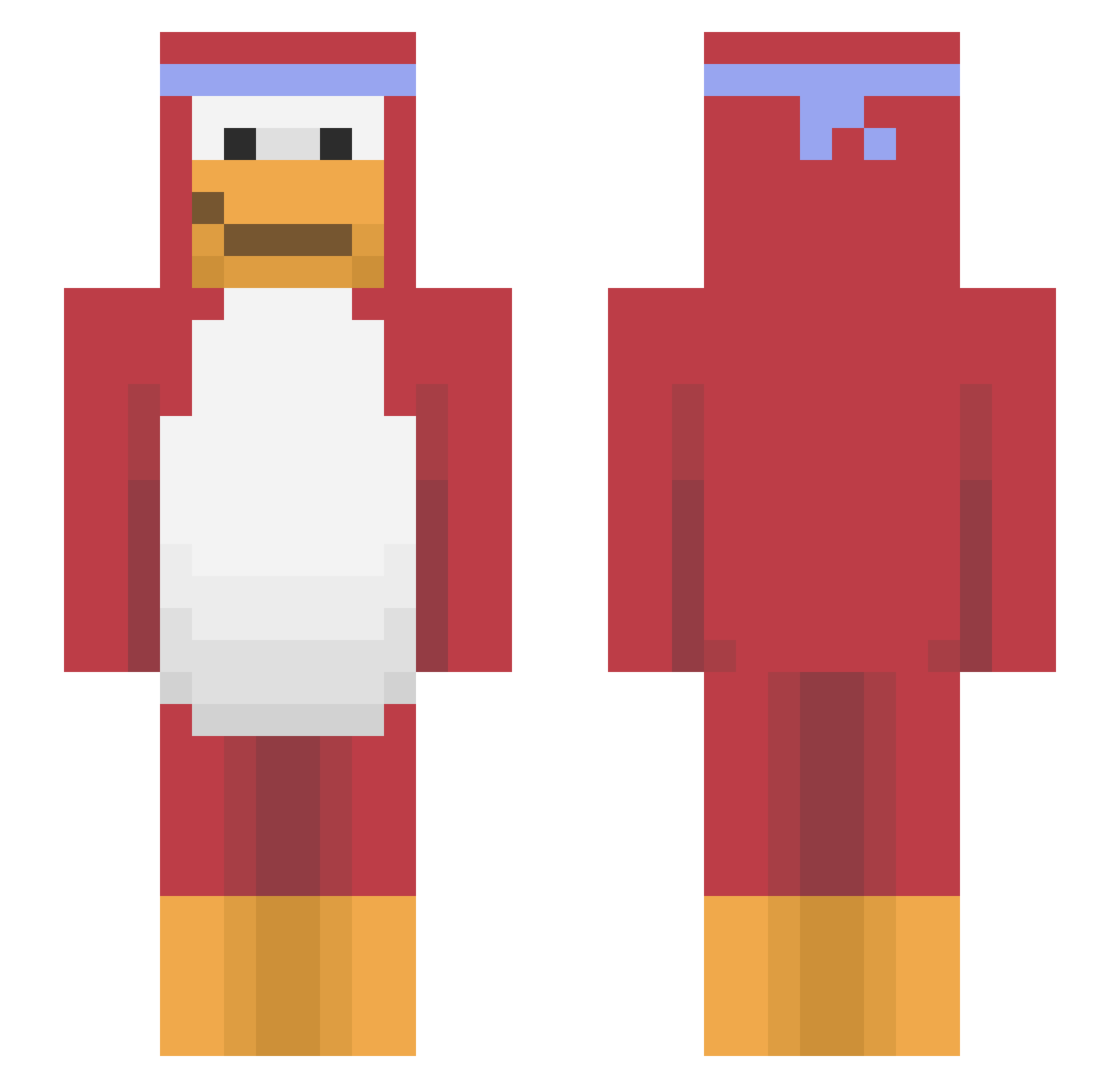 Frxncuz Minecraft skin, front and back view