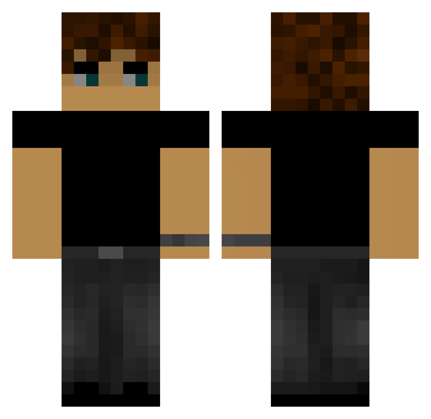RetroKlnG Minecraft skin, front and back view