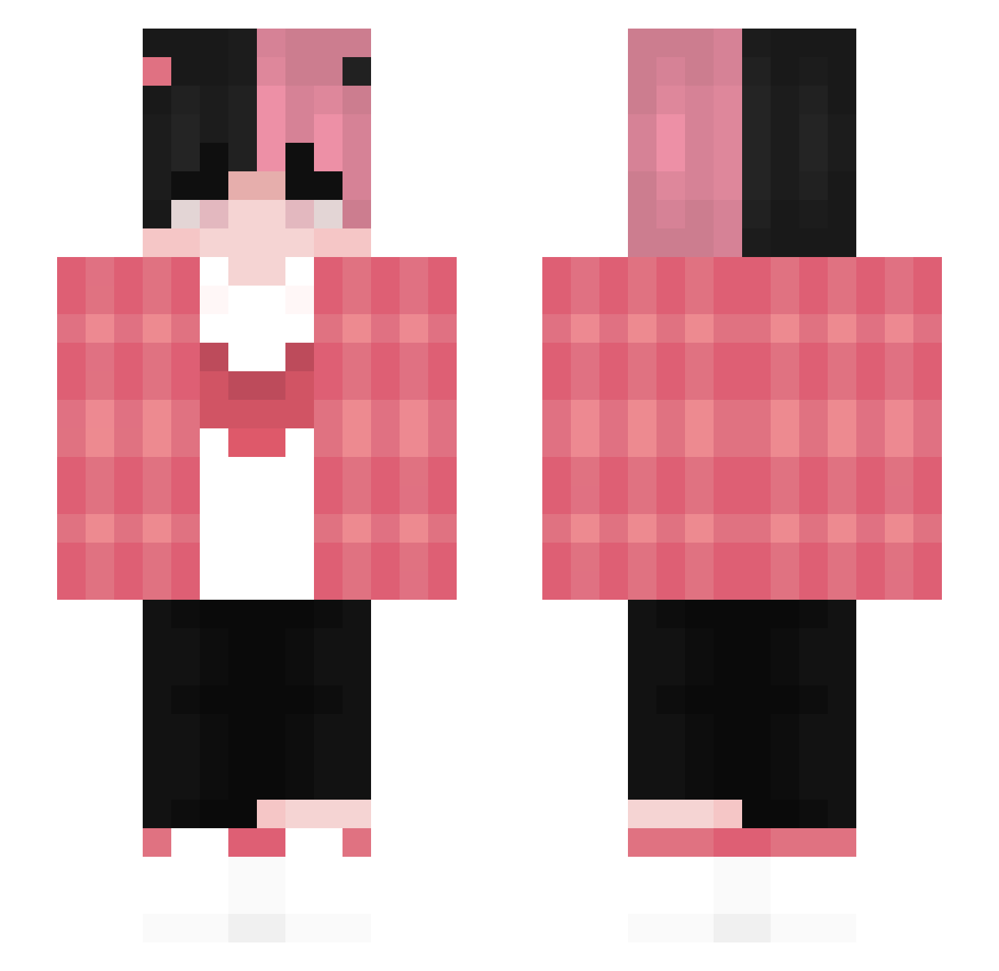 Ryeze Minecraft skin, front and back view
