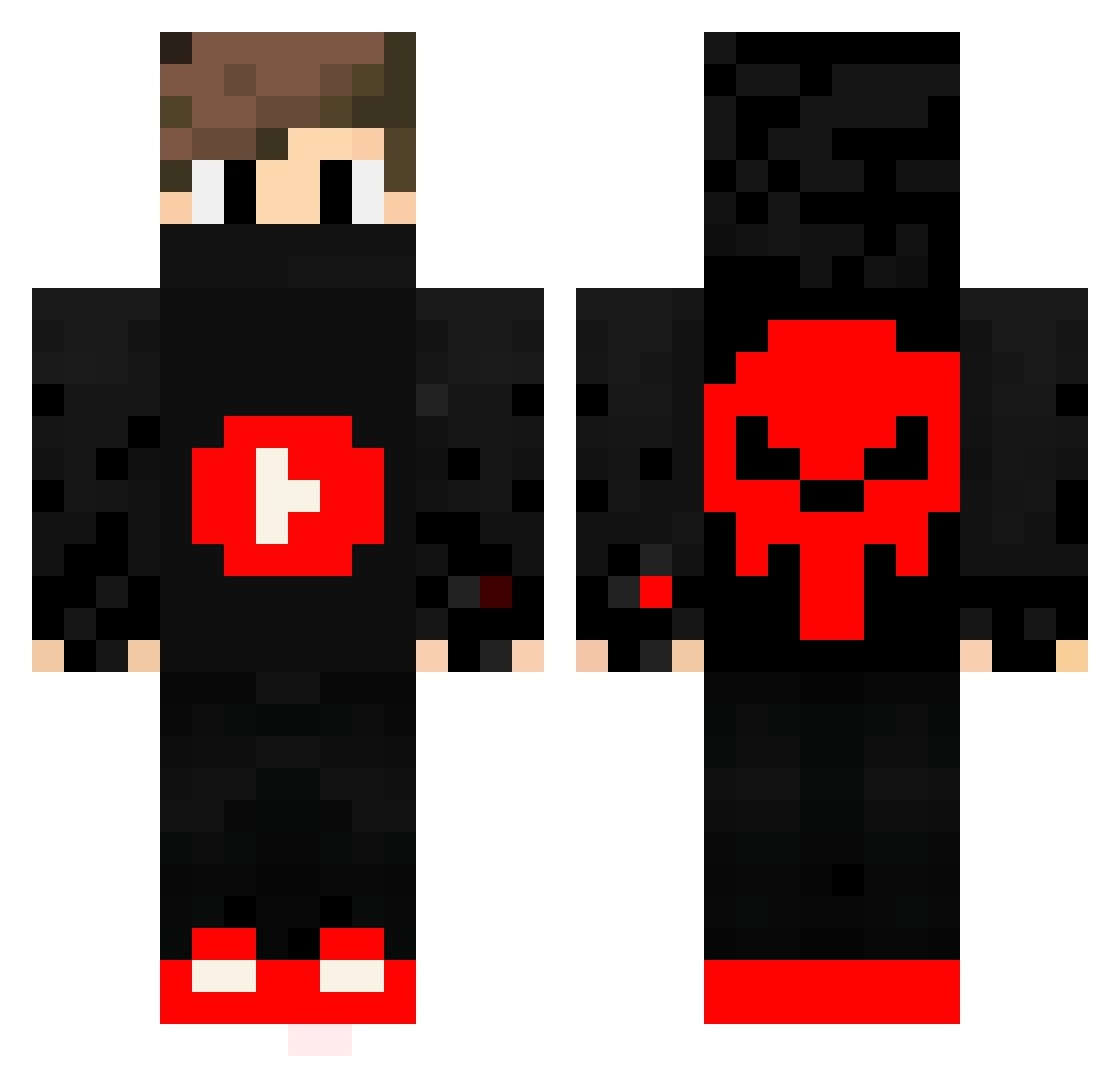 toffeeman Minecraft skin, front and back view