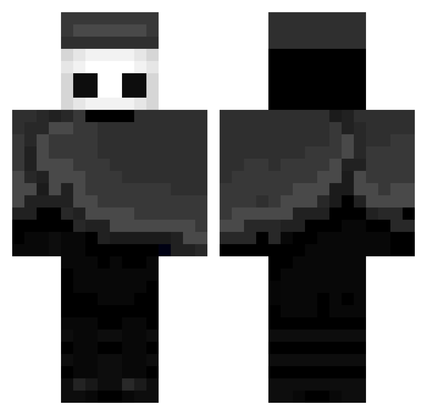 boxYT Minecraft skin, front and back view