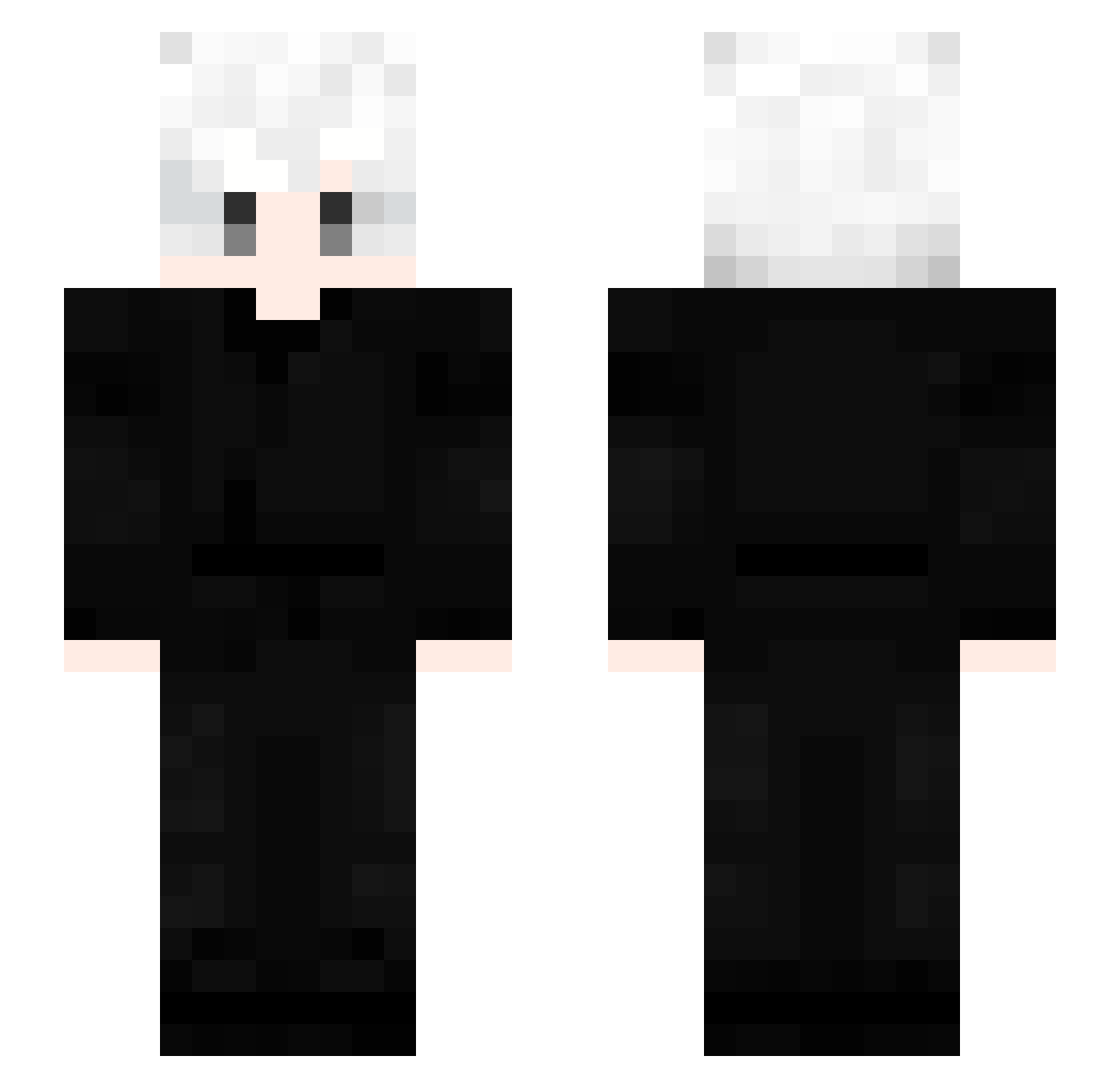 yadorable Minecraft skin, front and back view