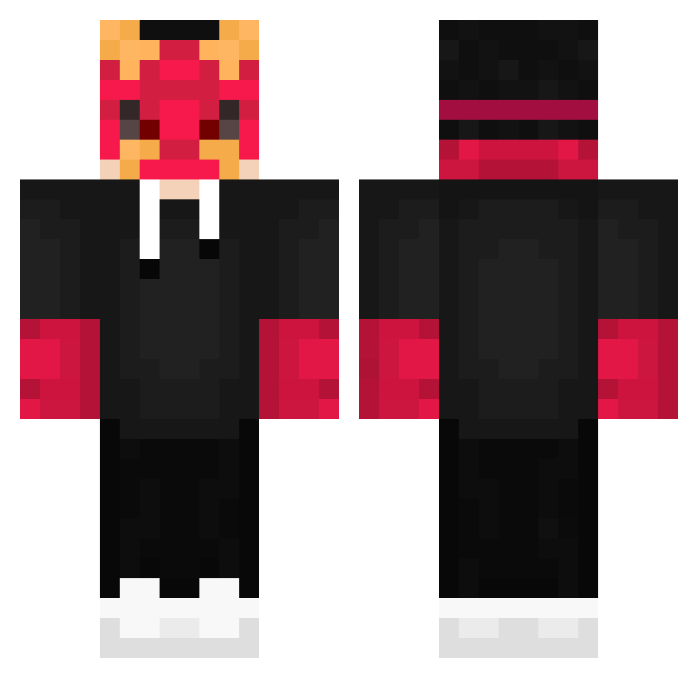 xHarryTheReaper Minecraft skin, front and back view