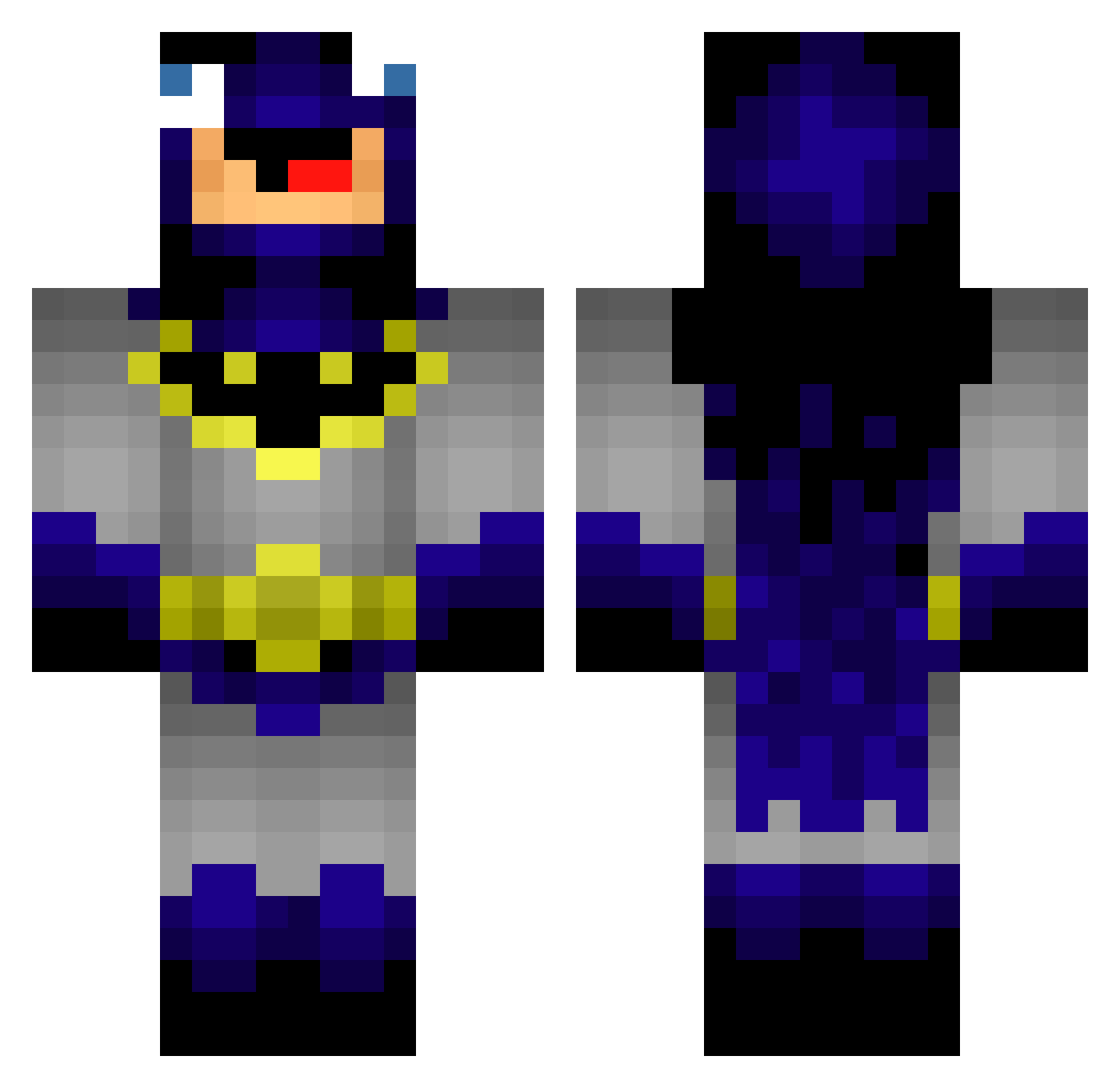 xHuskyz Minecraft skin, front and back view