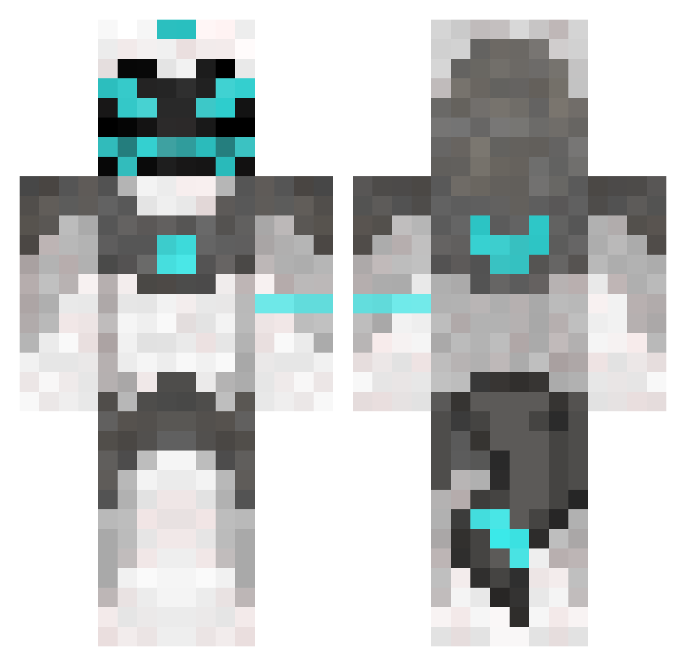 Kitsune_1 Minecraft skin, front and back view