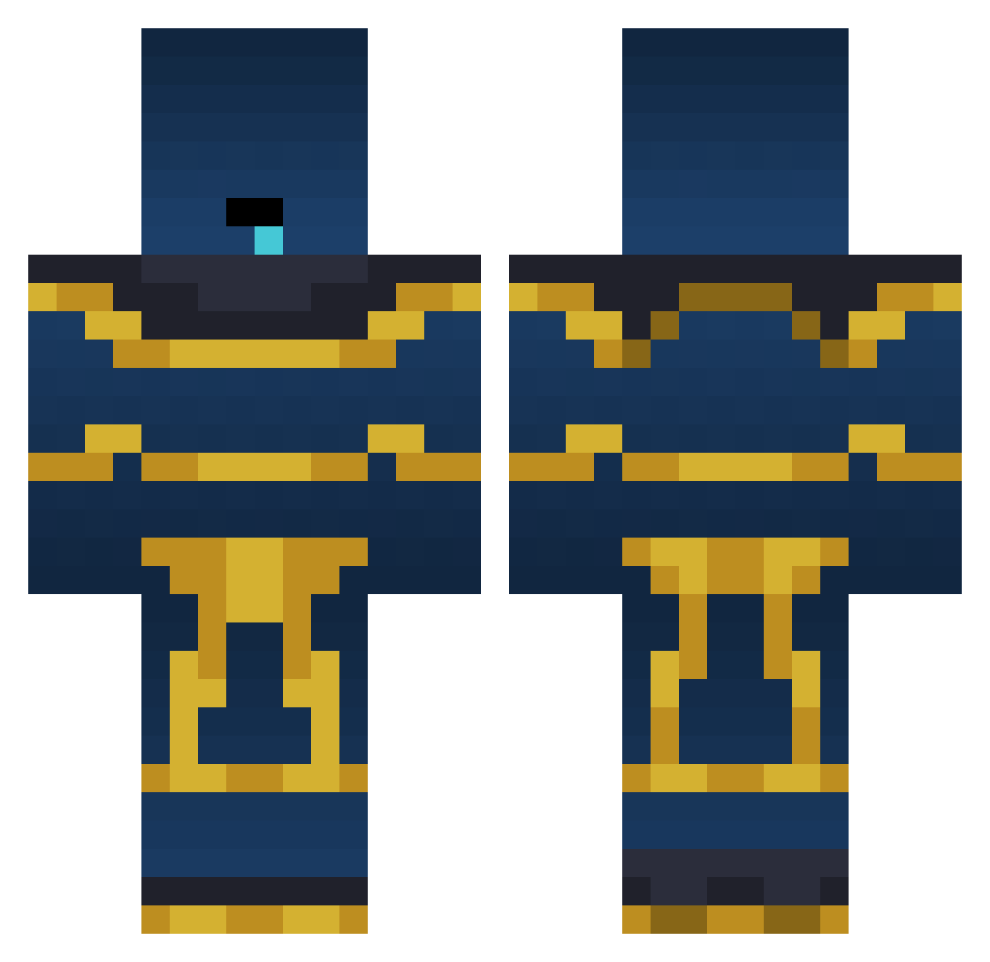 xJOKR Minecraft skin, front and back view