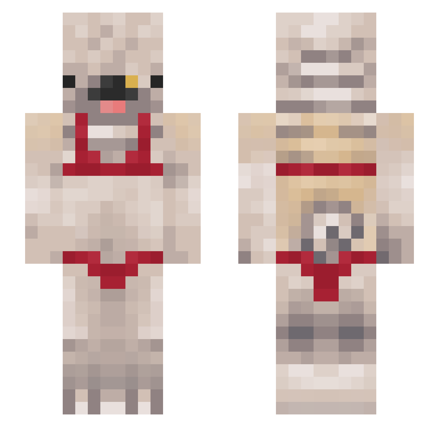 meownik Minecraft skin, front and back view