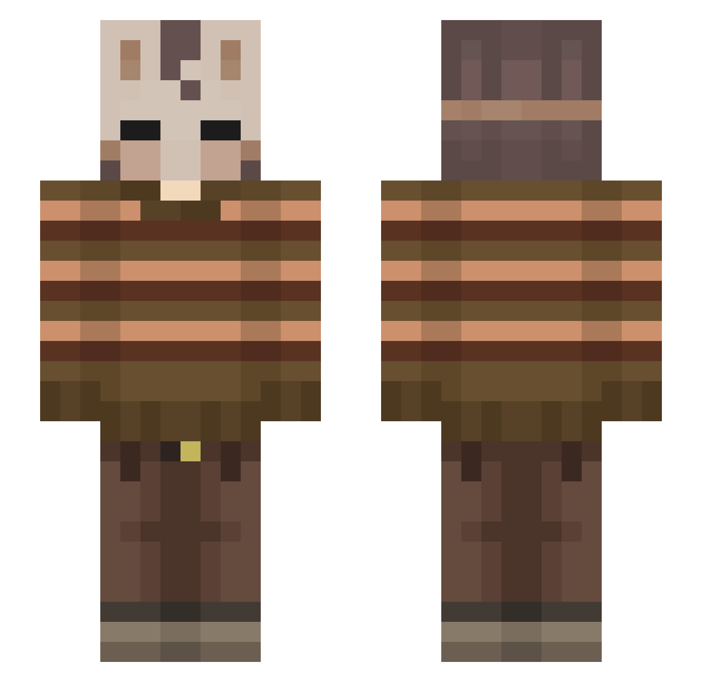 Froppi13 Minecraft skin, front and back view