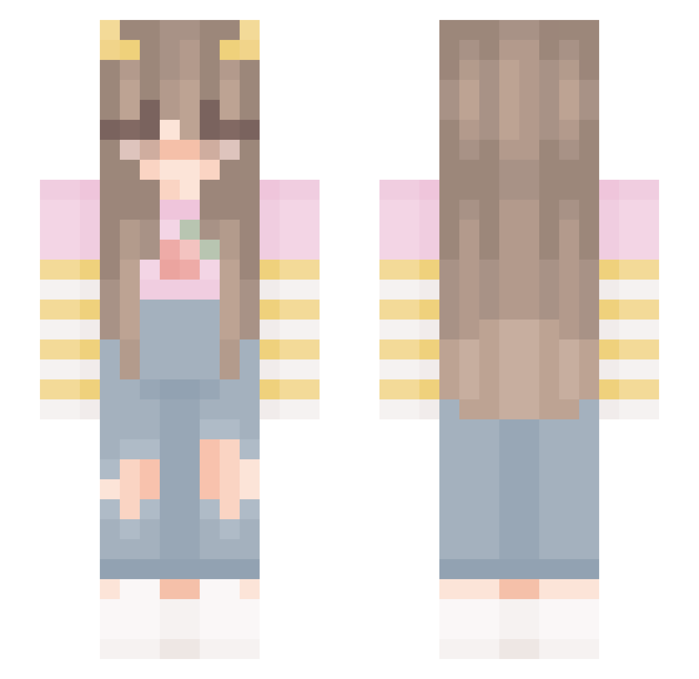 EriBeans Minecraft skin, front and back view