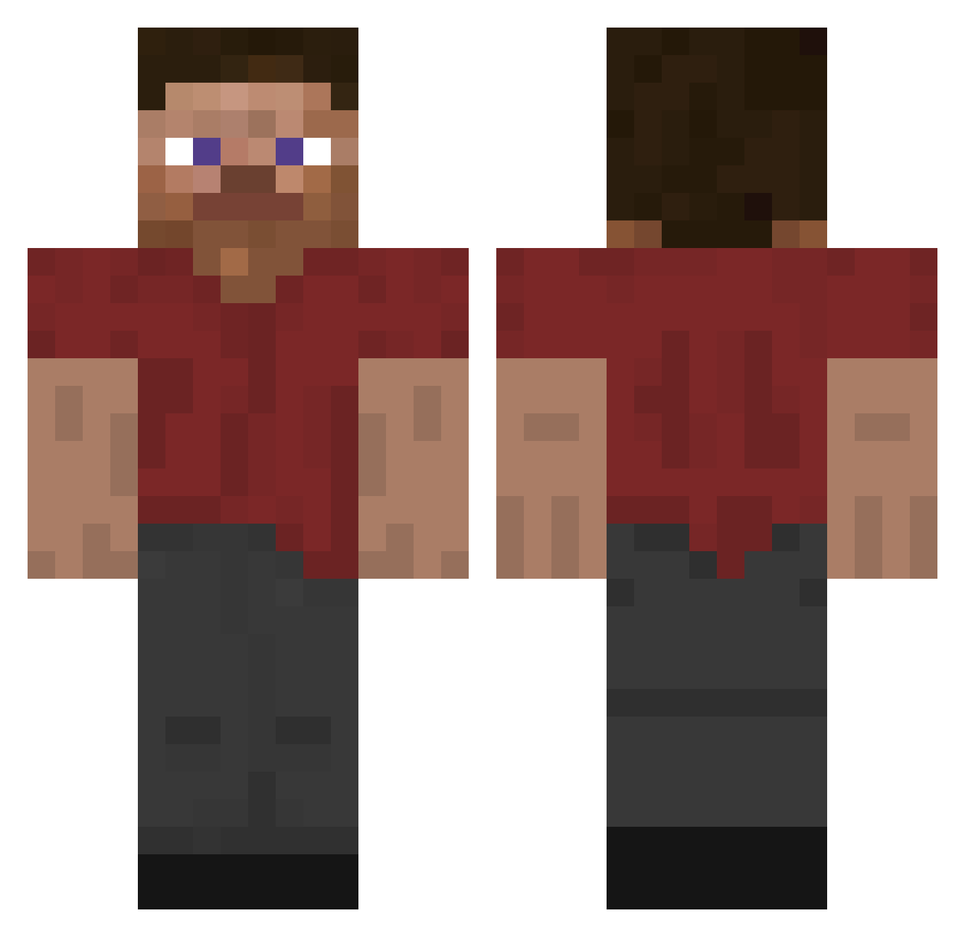 TheDipto Minecraft skin, front and back view