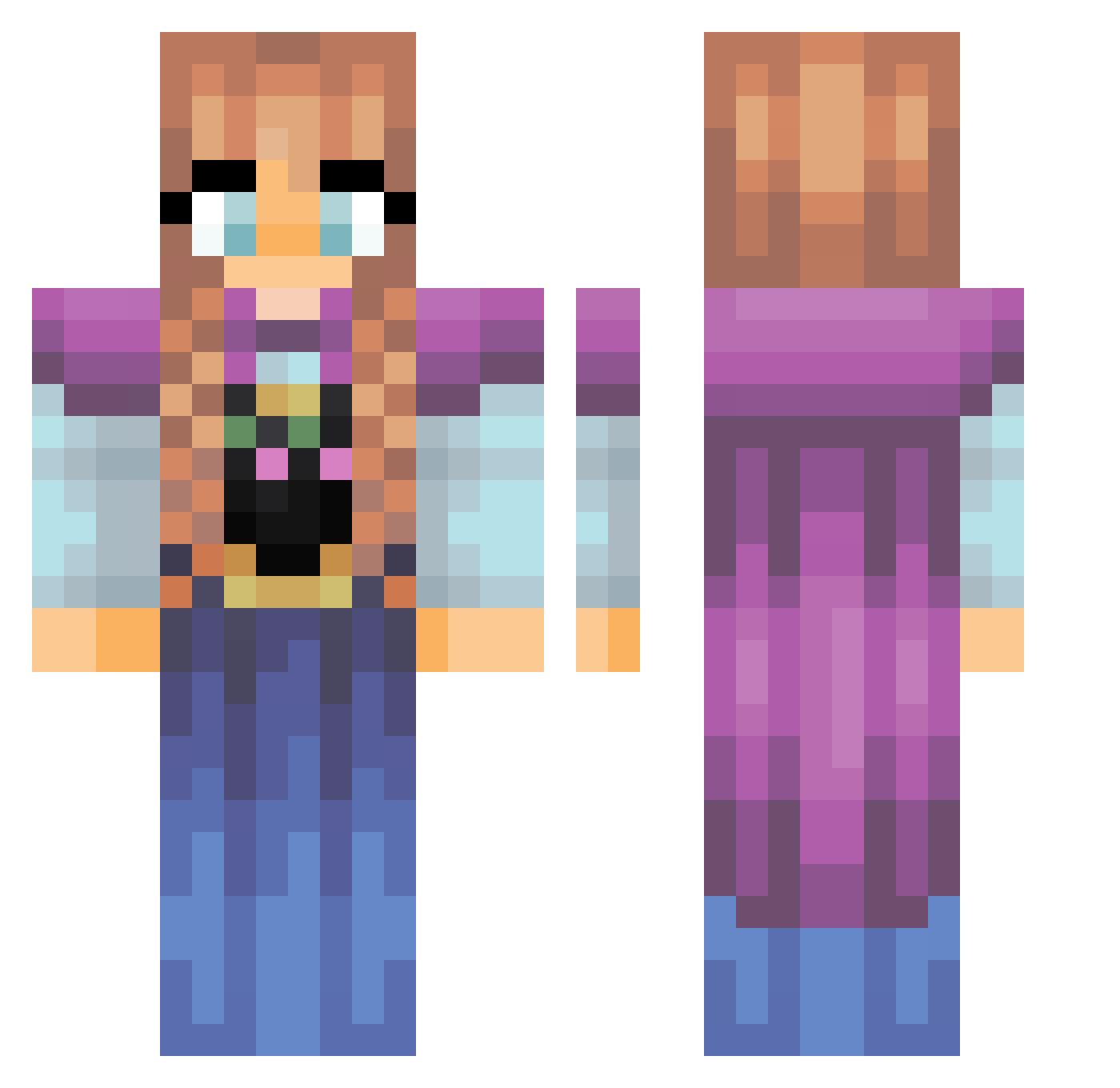 Urodela Minecraft skin, front and back view