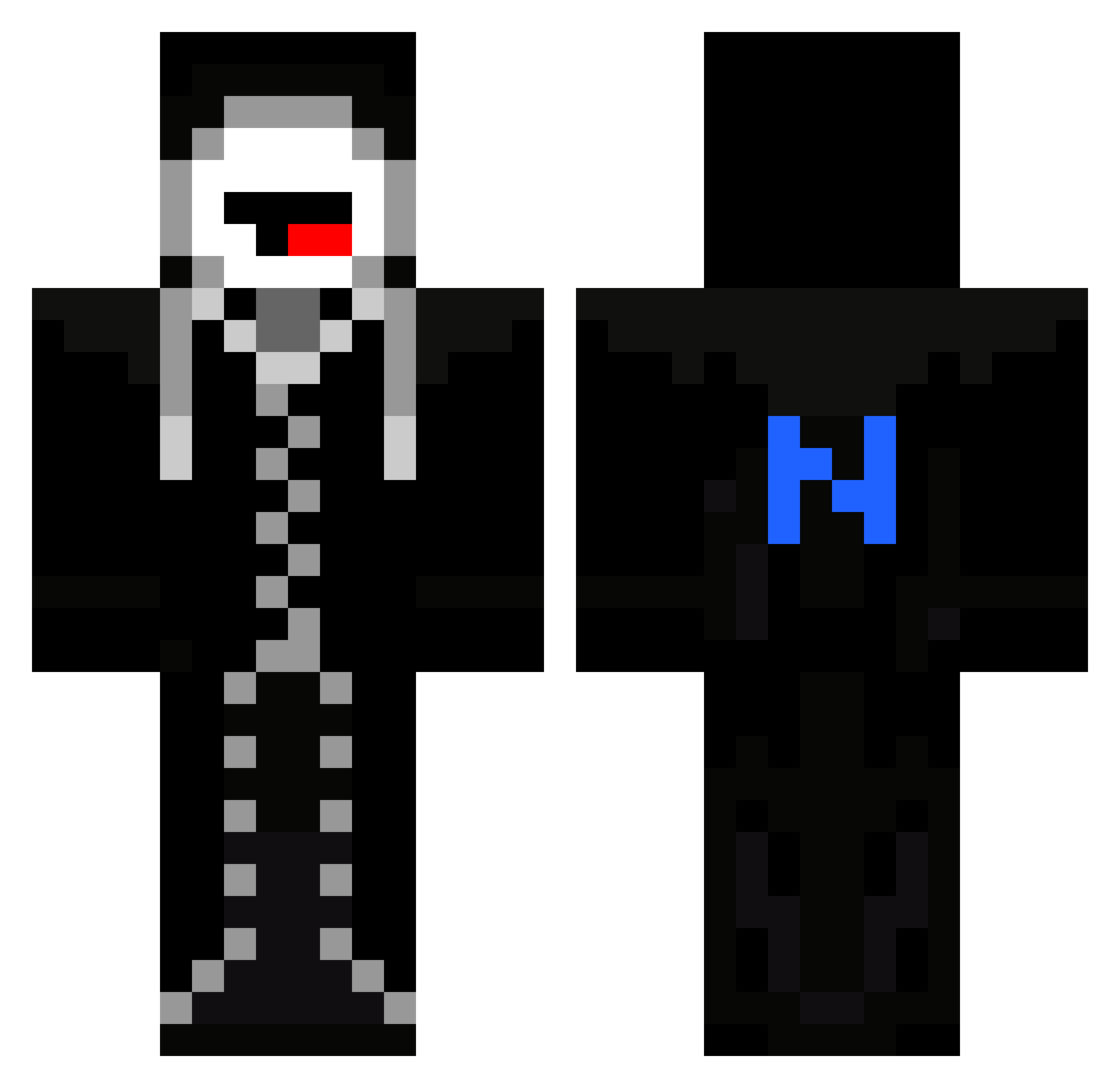Nathouu Minecraft skin, front and back view
