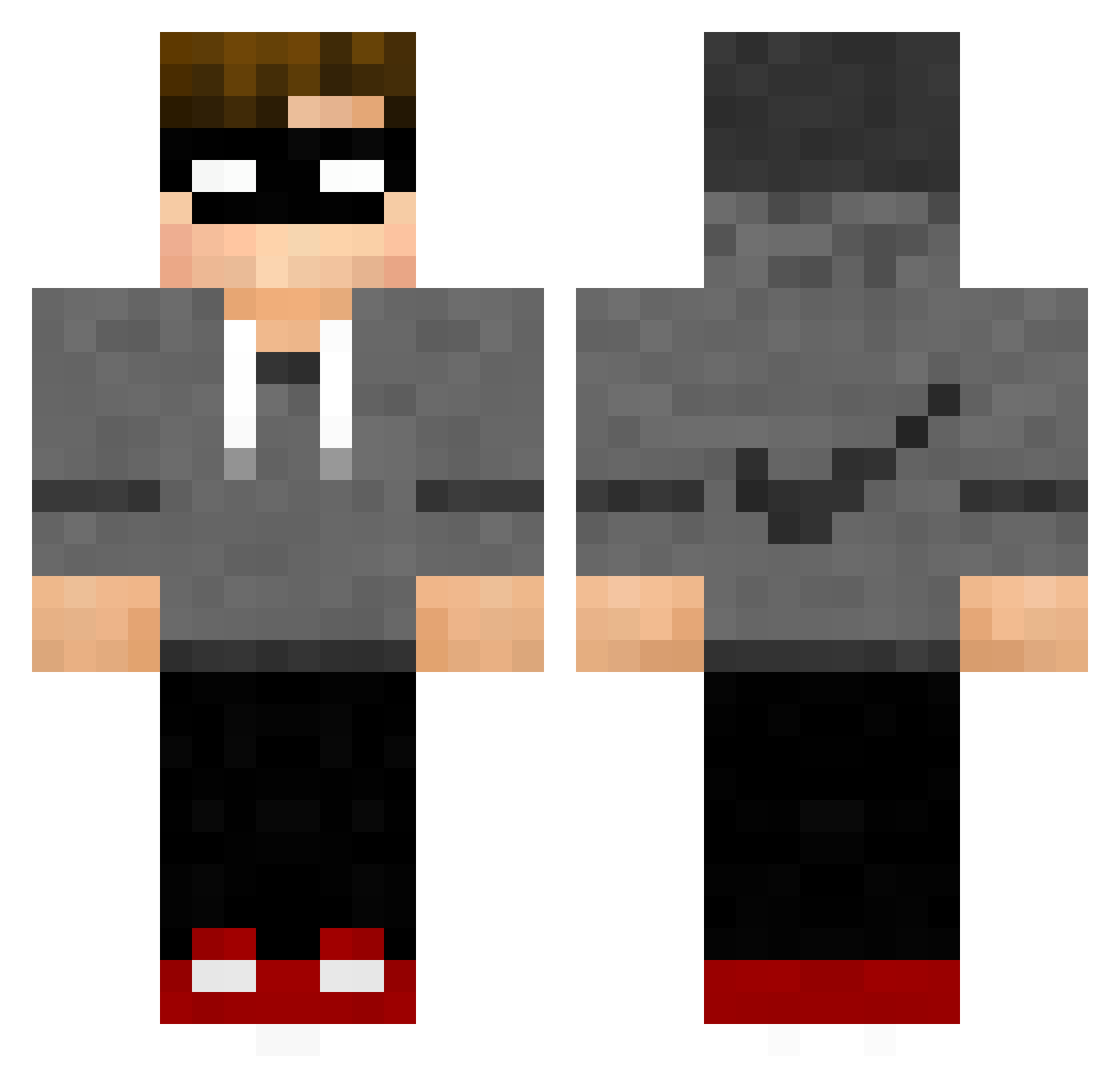 xilauro Minecraft skin, front and back view