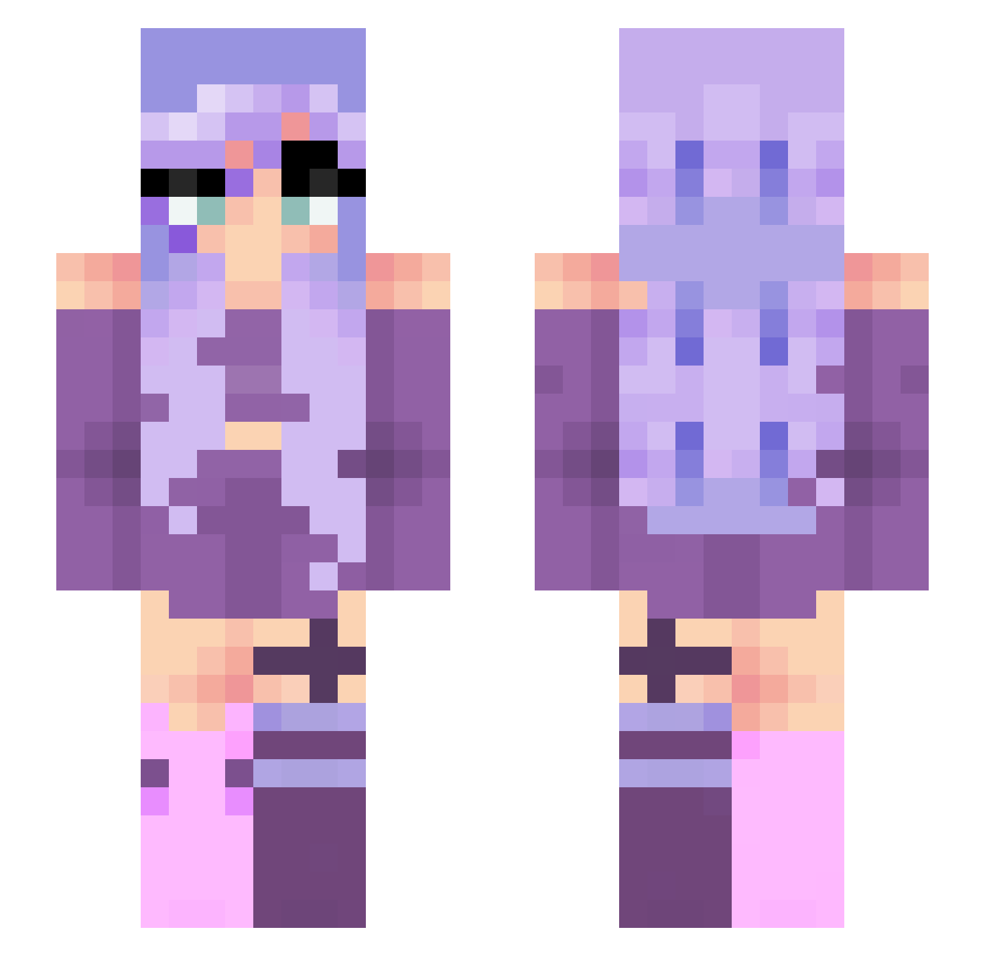 BlackSchafn Minecraft skin, front and back view