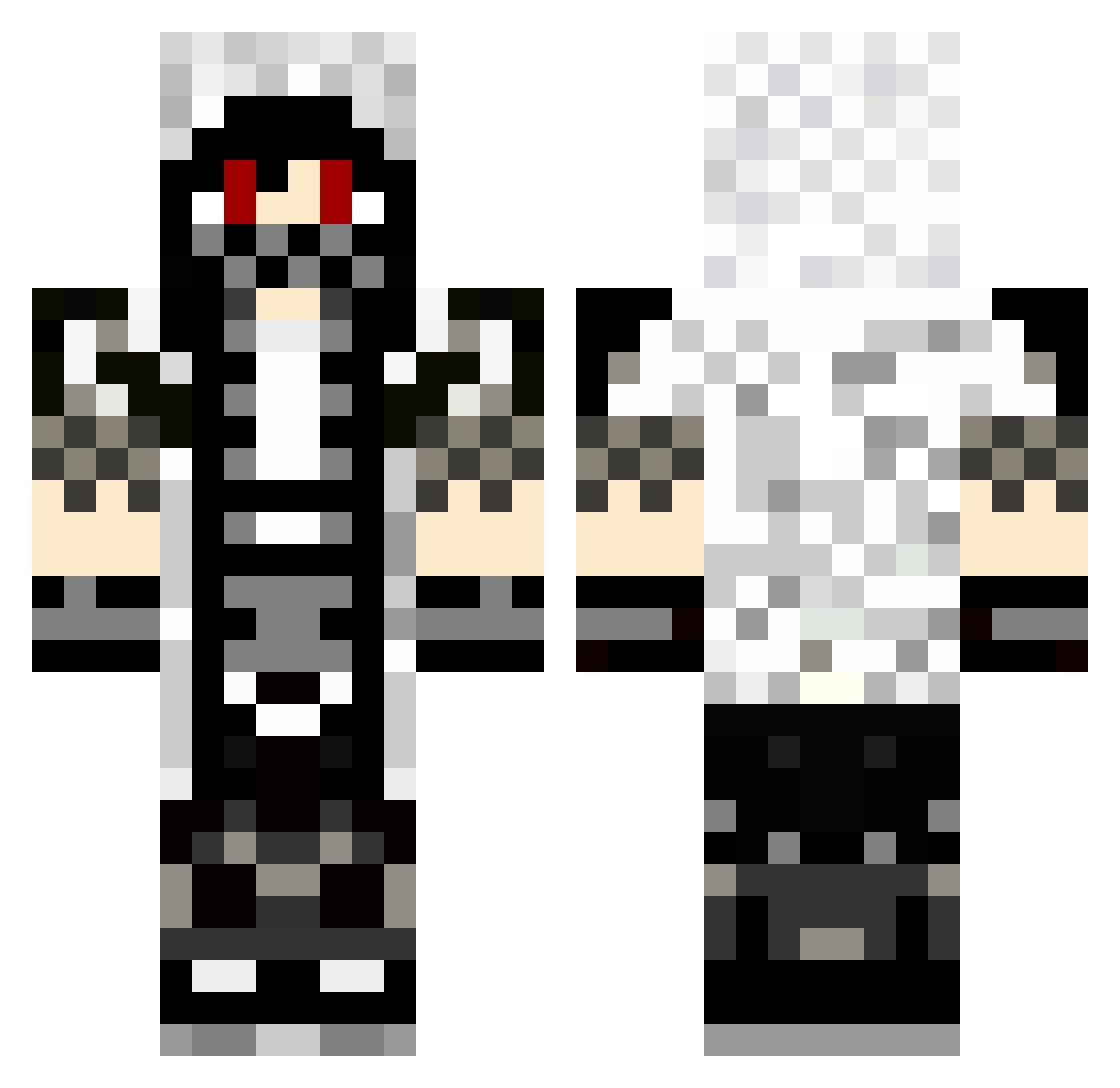 Skillets Minecraft skin, front and back view