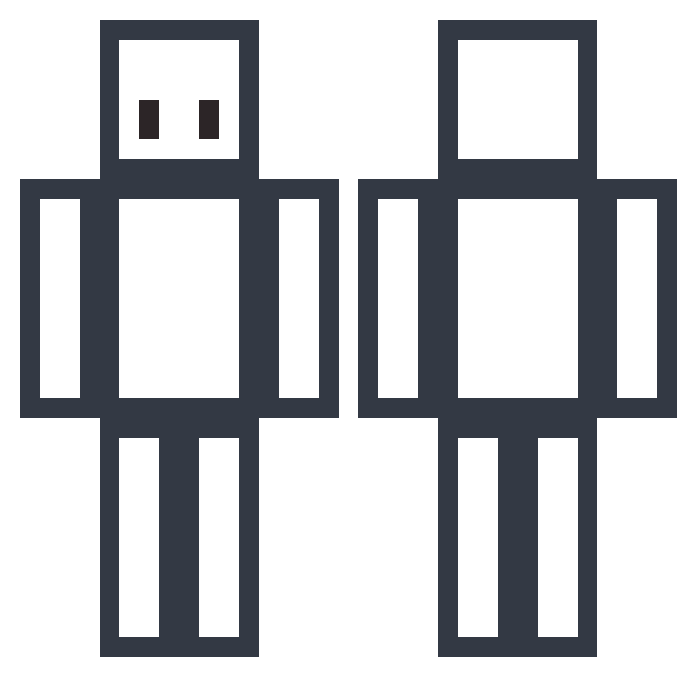 TWS1322 Minecraft skin, front and back view