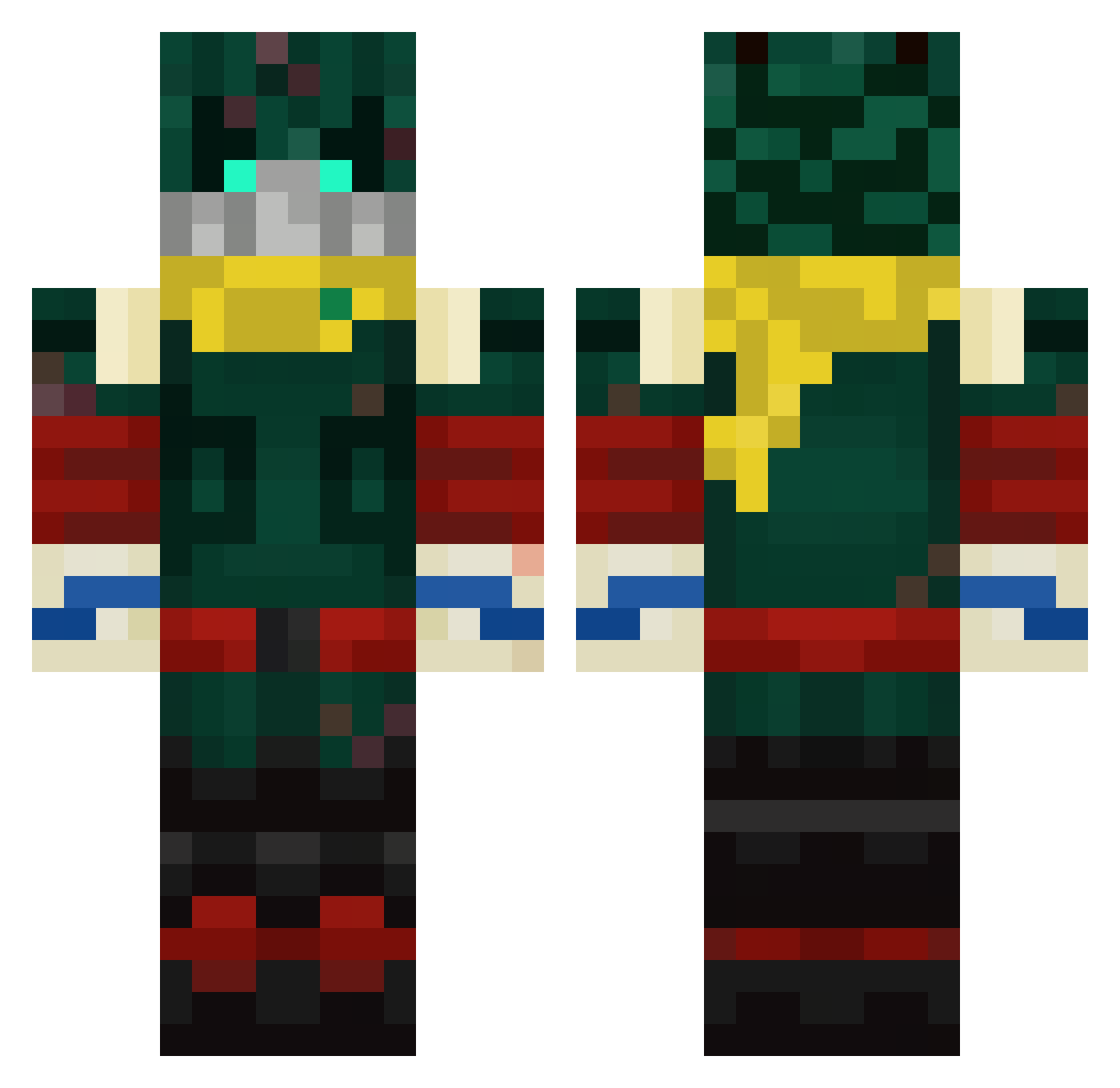 Haise44 Minecraft skin, front and back view