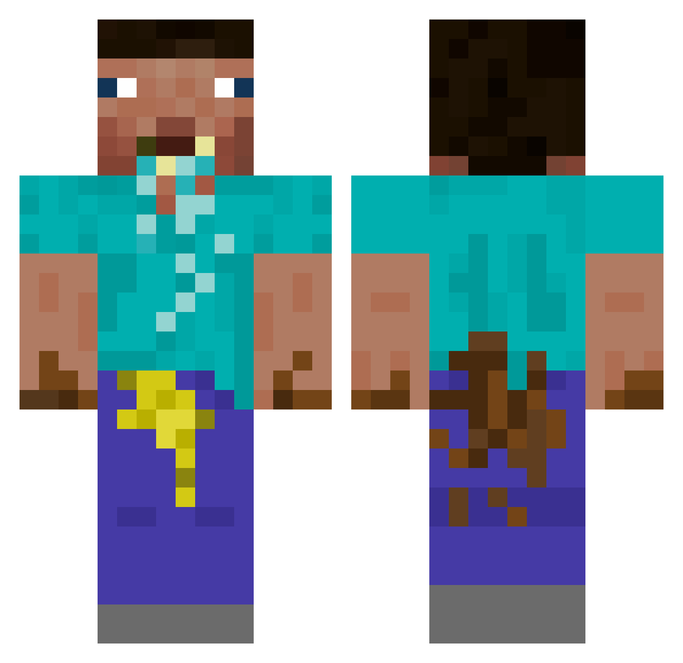 __Menacing Minecraft skin, front and back view