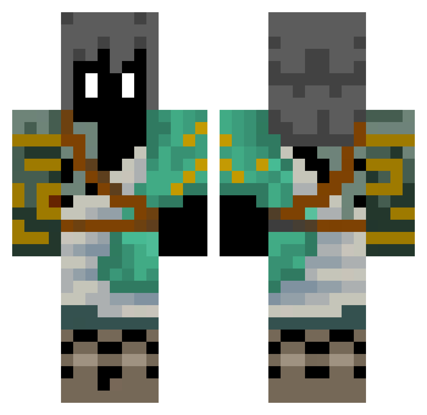 Habieruc Minecraft skin, front and back view
