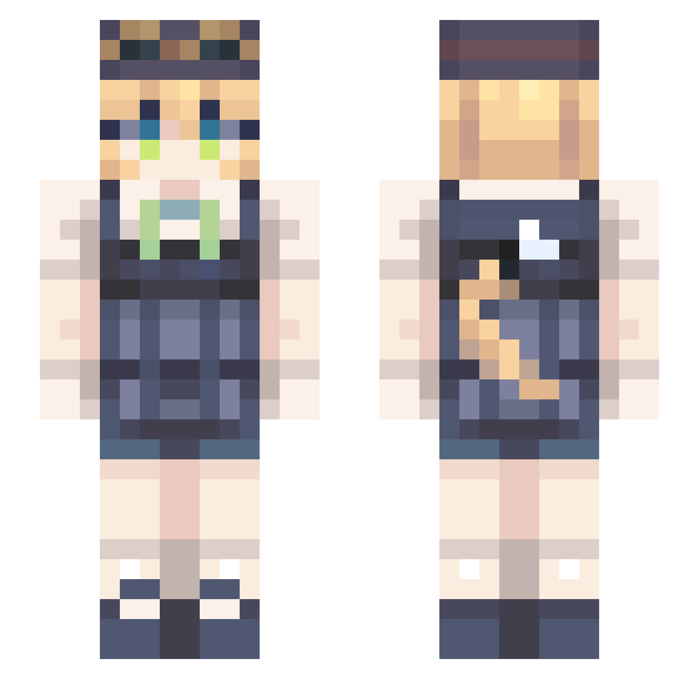Toxicityabe Minecraft skin, front and back view