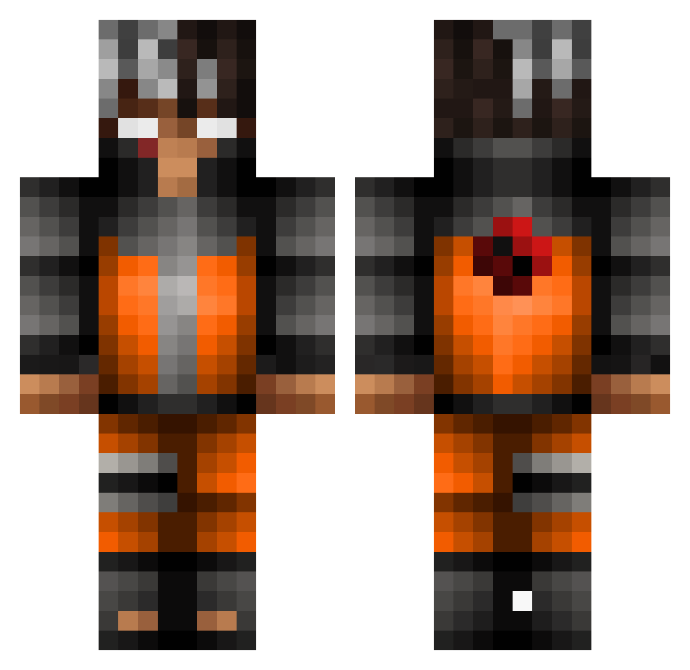 Transceive Minecraft skin, front and back view