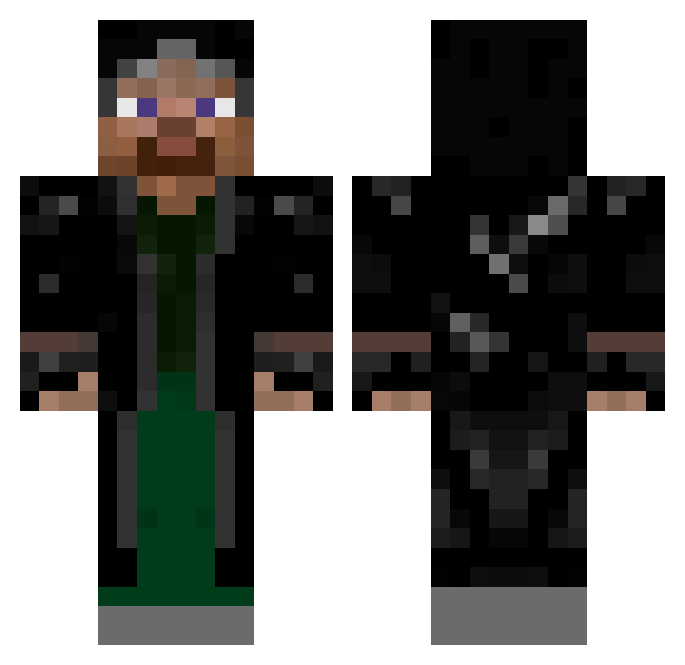 FlugTaxen Minecraft skin, front and back view