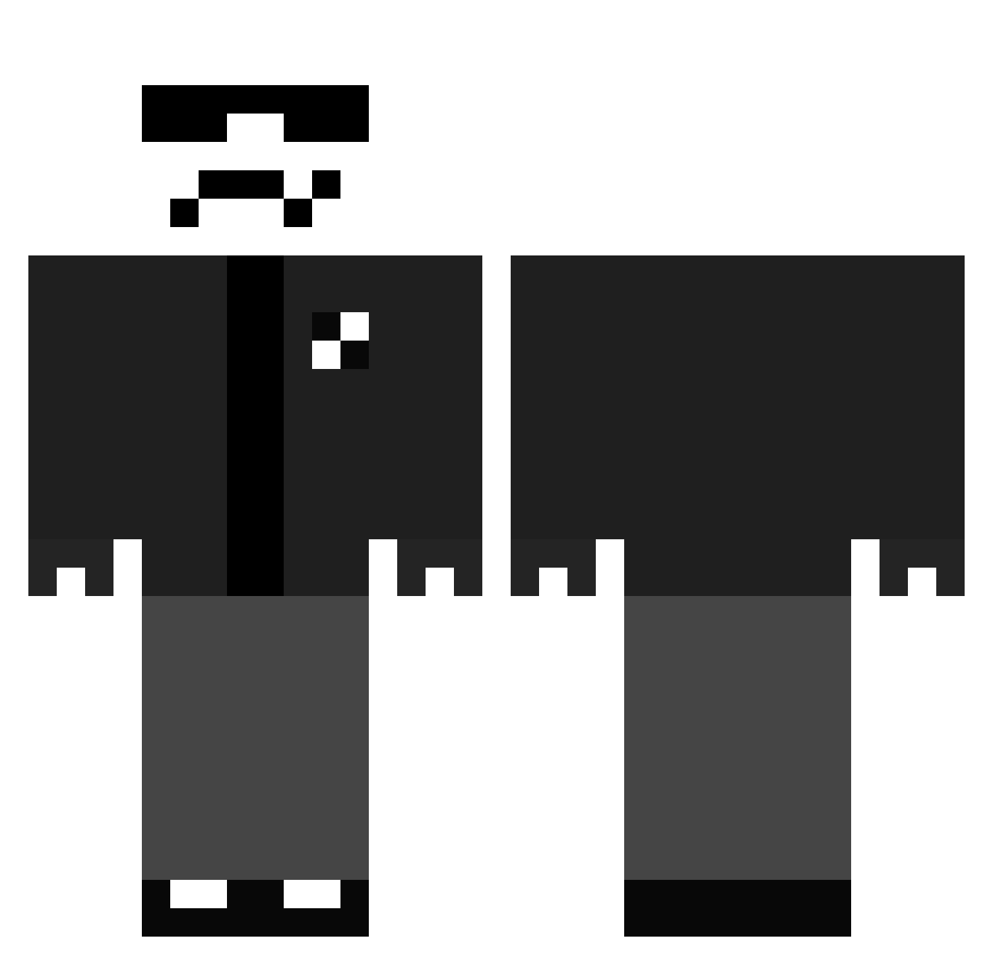 Rulift0 Minecraft skin, front and back view