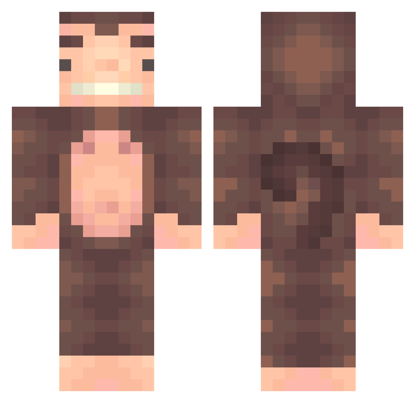 Nomajo Minecraft skin, front and back view