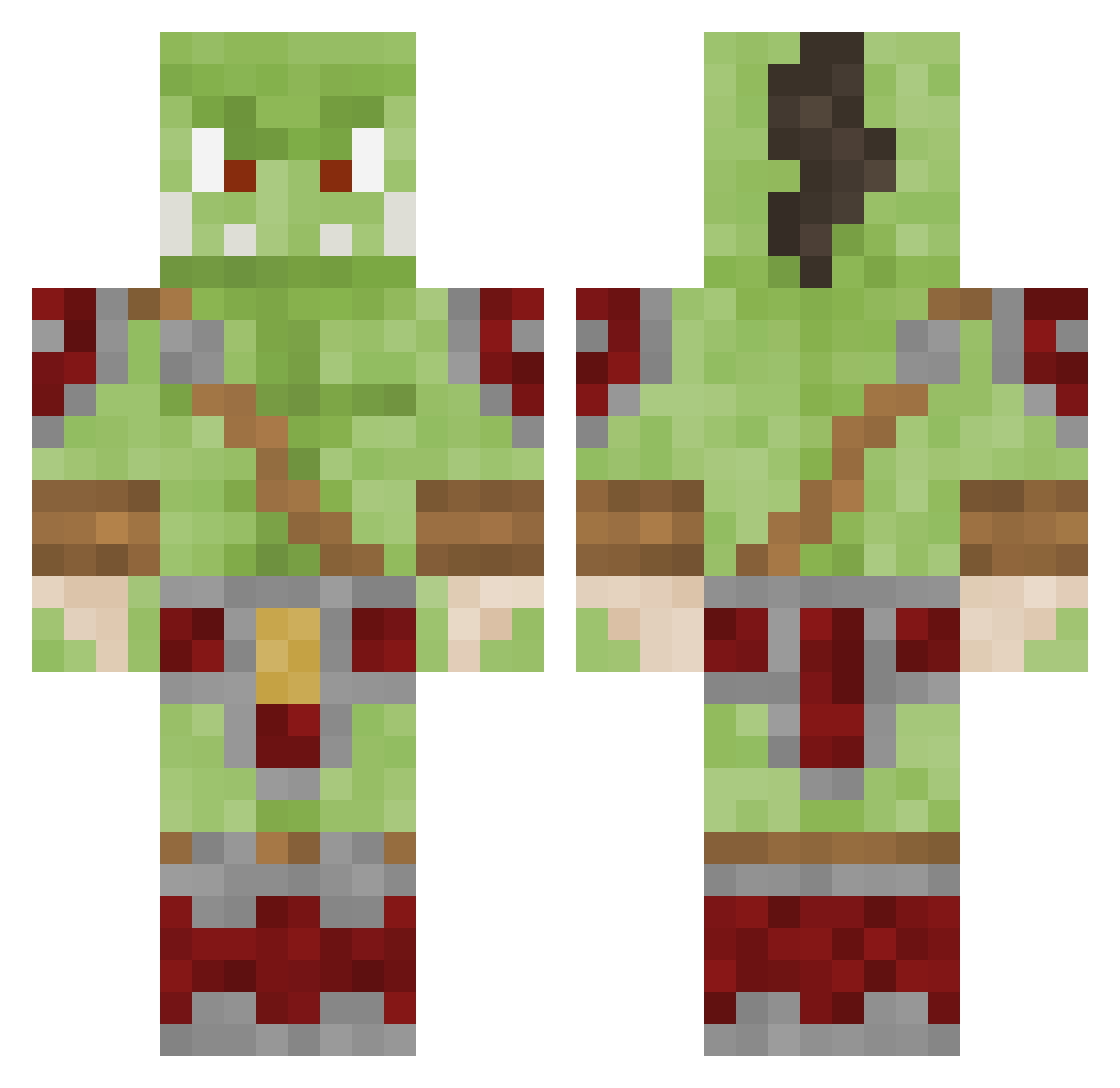 Negritoxdd Minecraft skin, front and back view