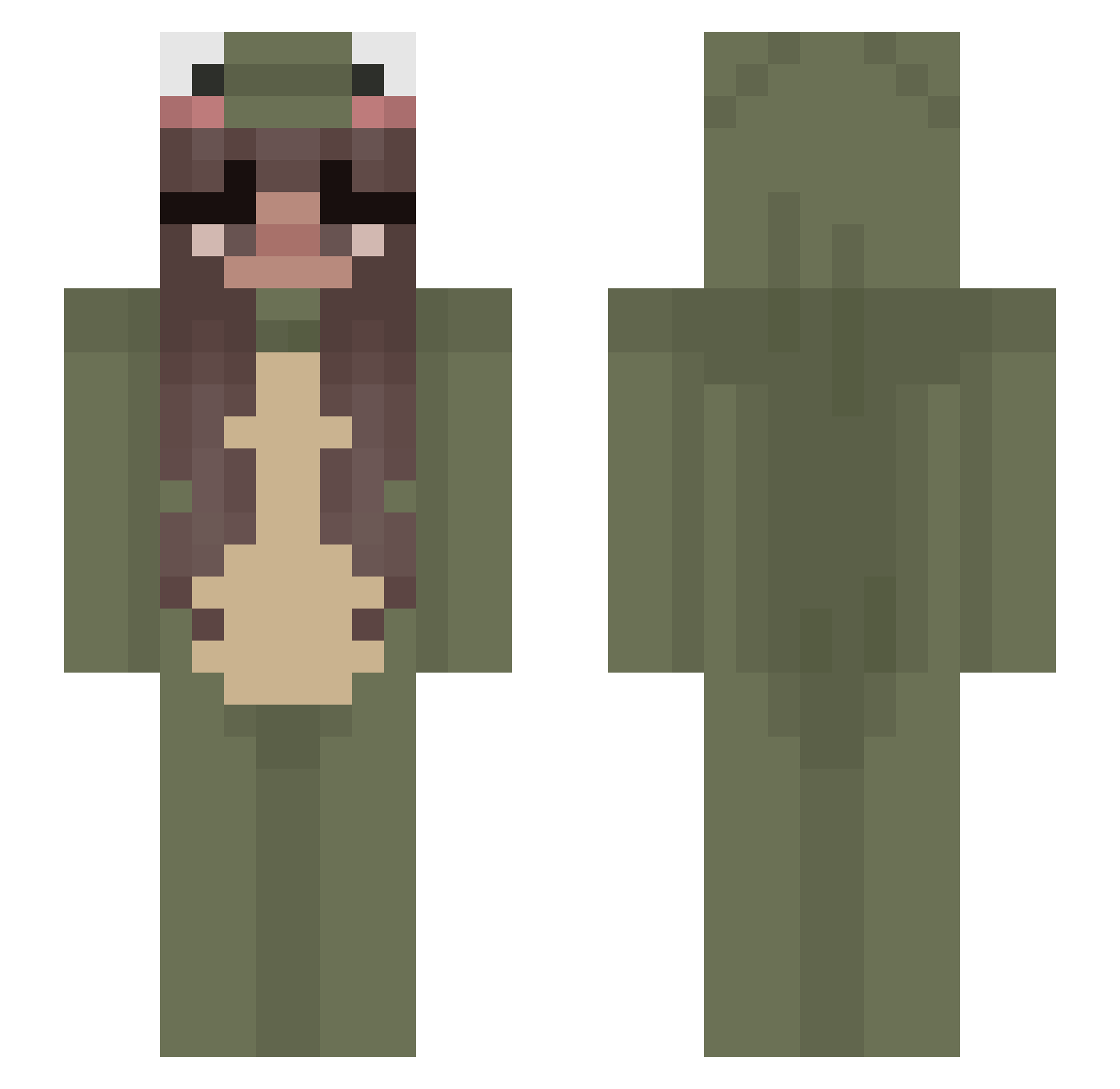 XOemilyXO Minecraft skin, front and back view