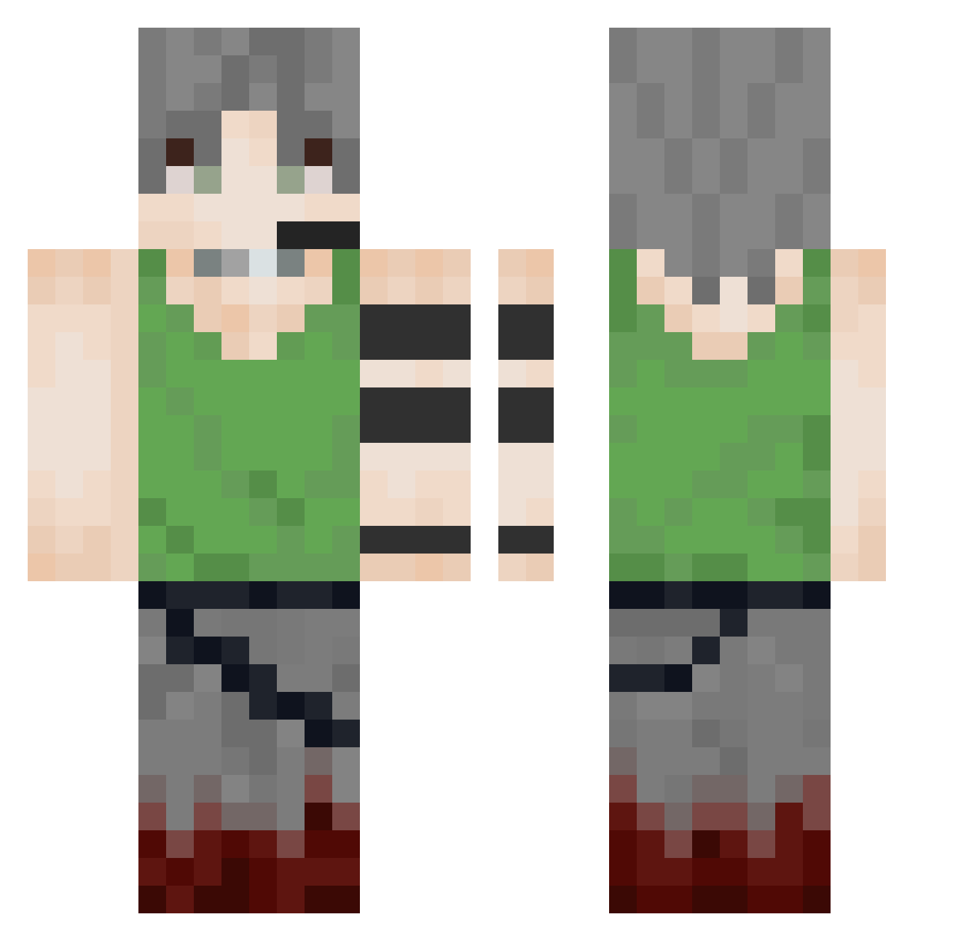 epigxne Minecraft skin, front and back view