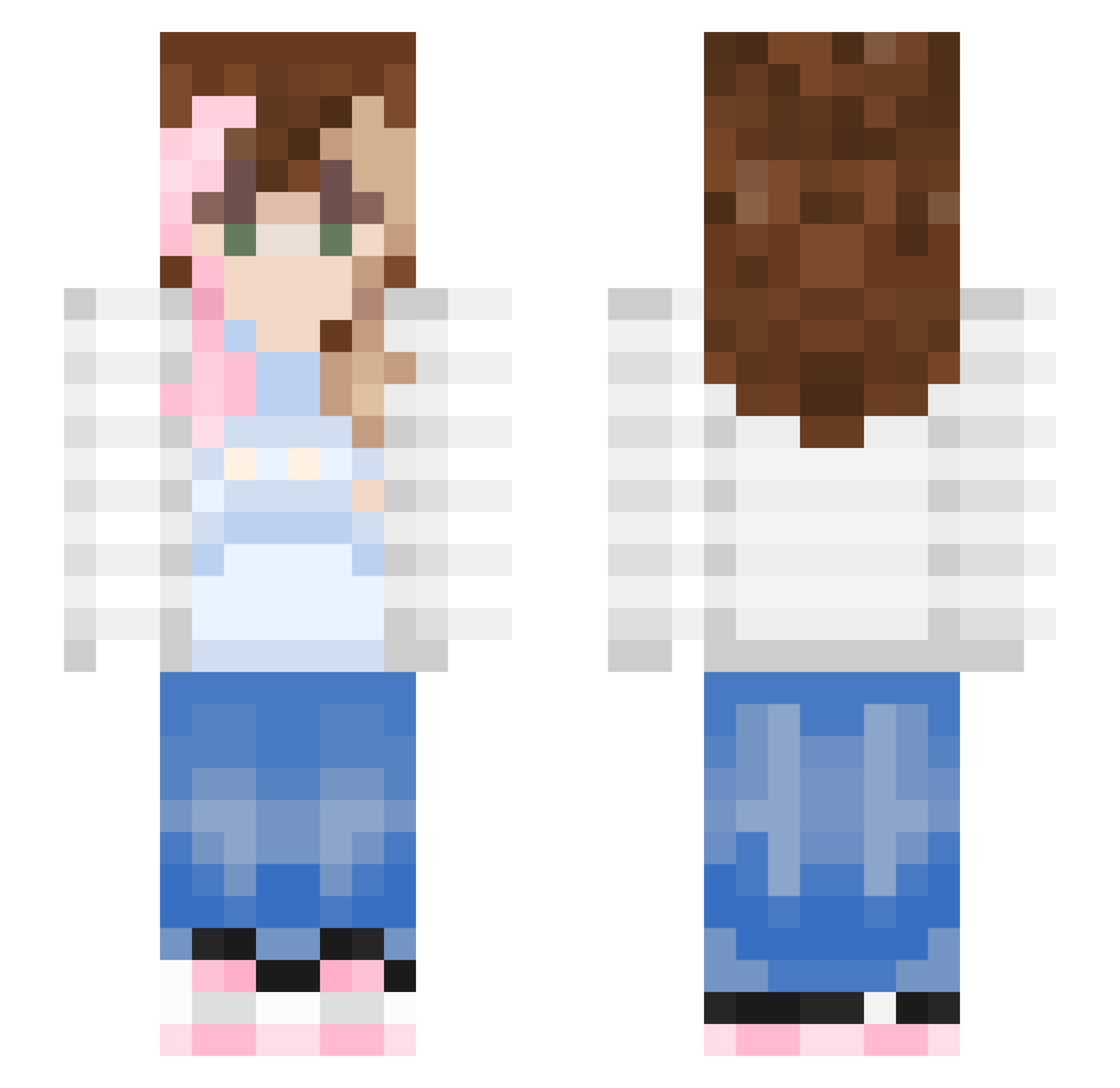 Flannnnnnnnnnnnn Minecraft skin, front and back view