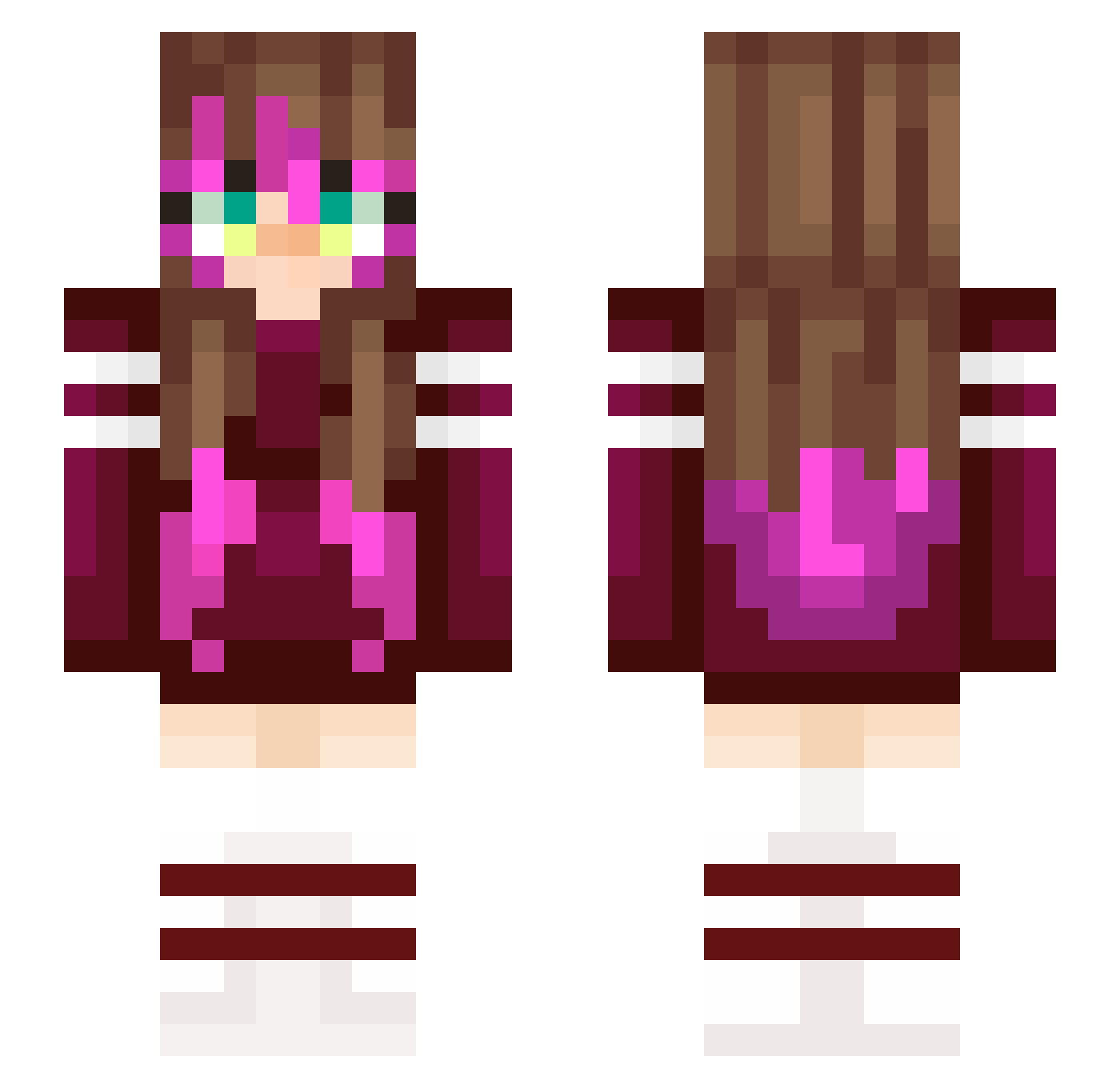 ShamWash Minecraft skin, front and back view