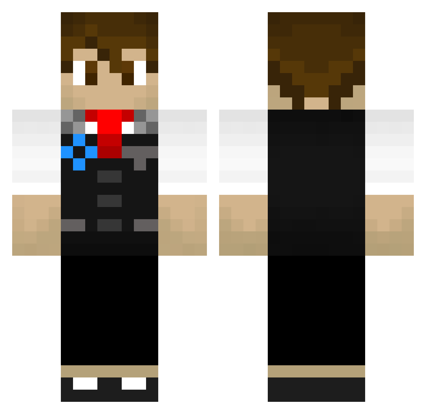 Animatick Minecraft skin, front and back view