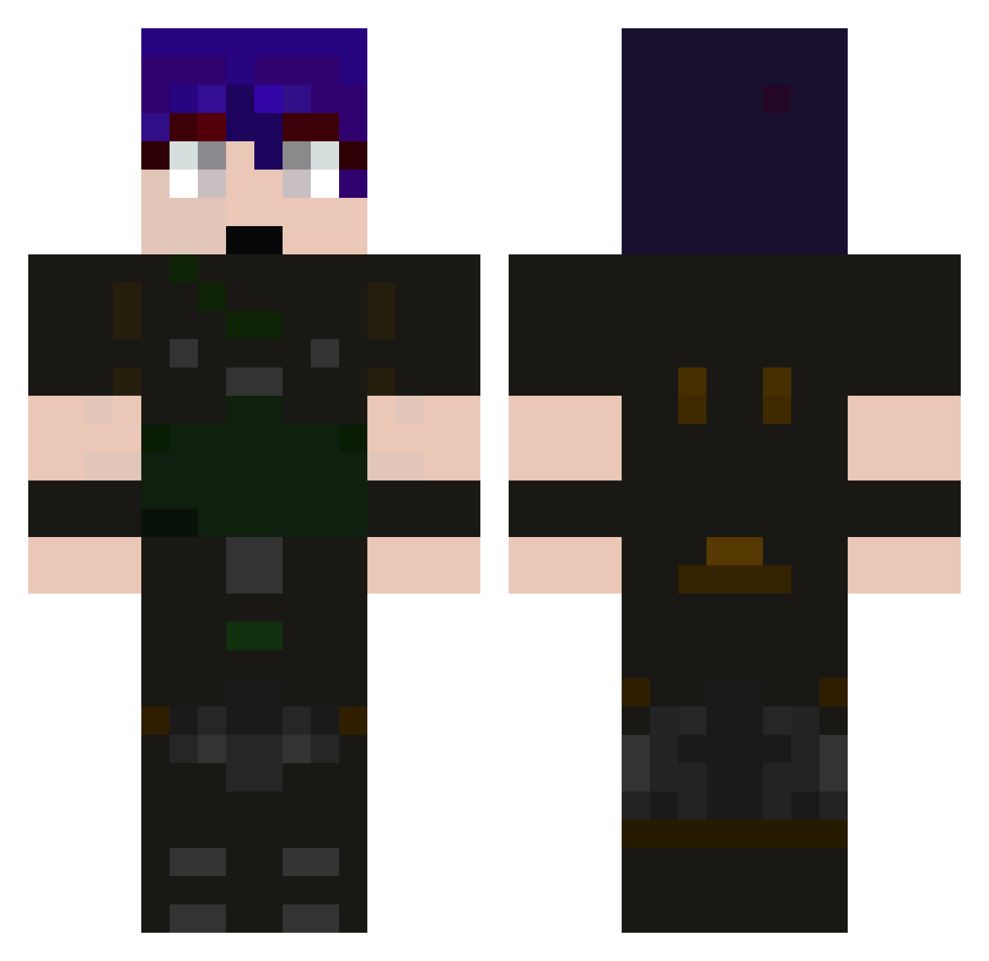 Arodi15 Minecraft skin, front and back view