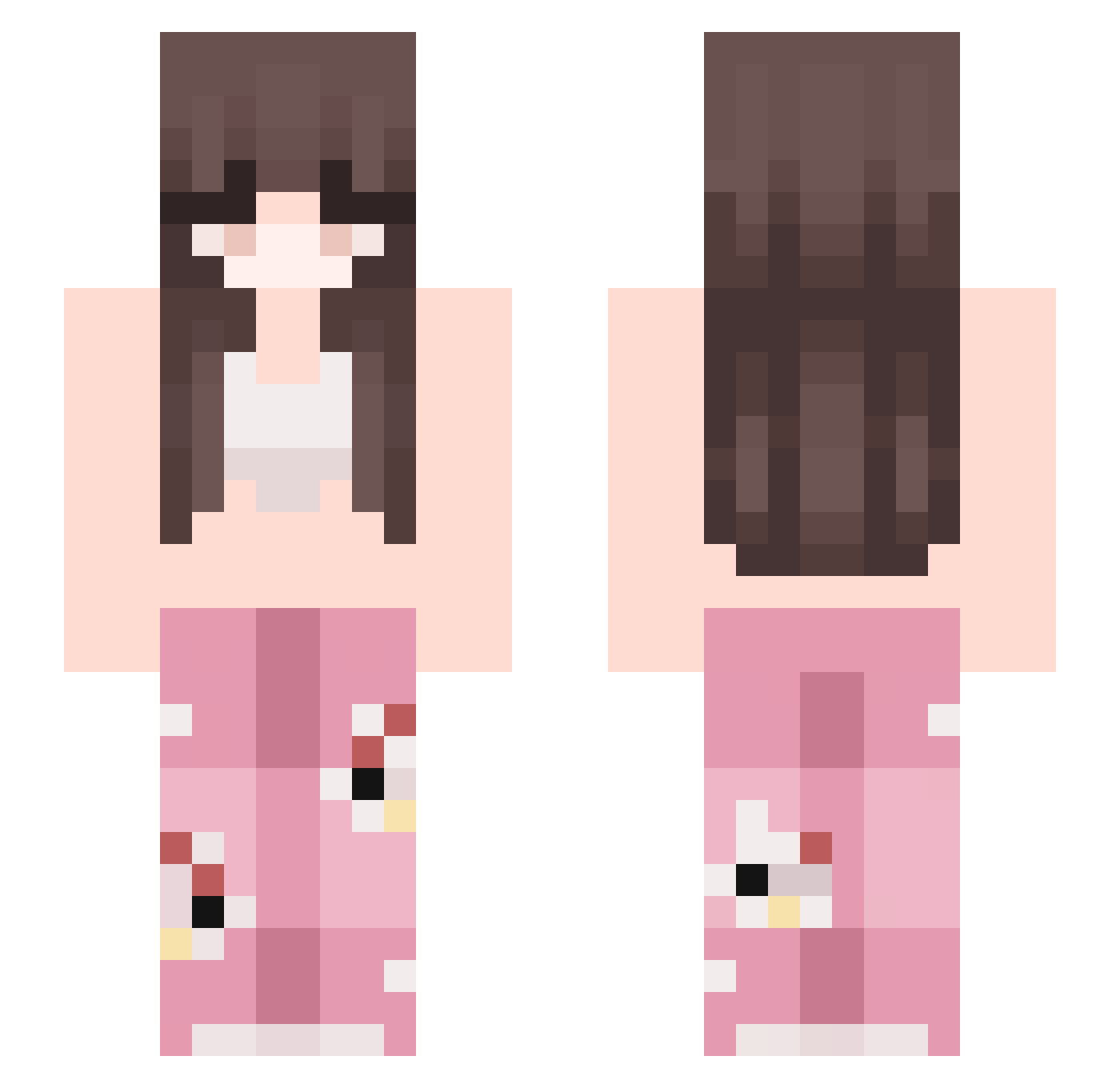 Aoii_k Minecraft skin, front and back view