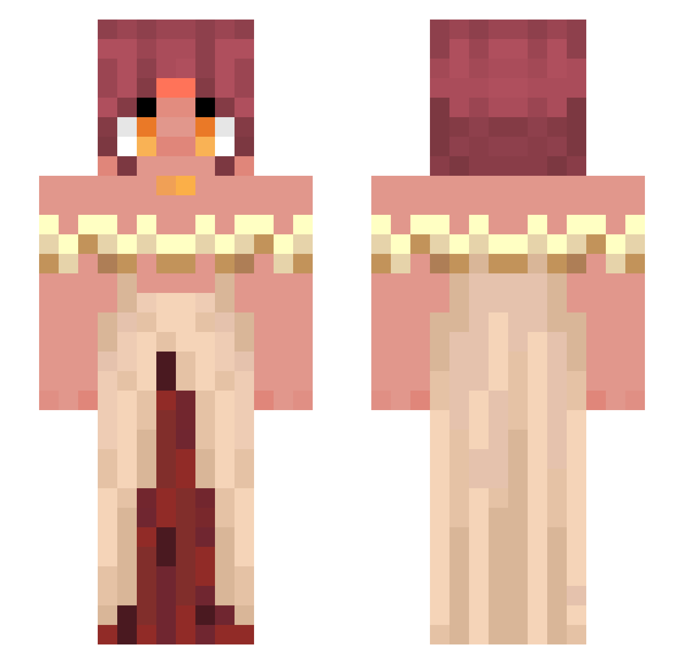 aeristheeladrin Minecraft skin, front and back view