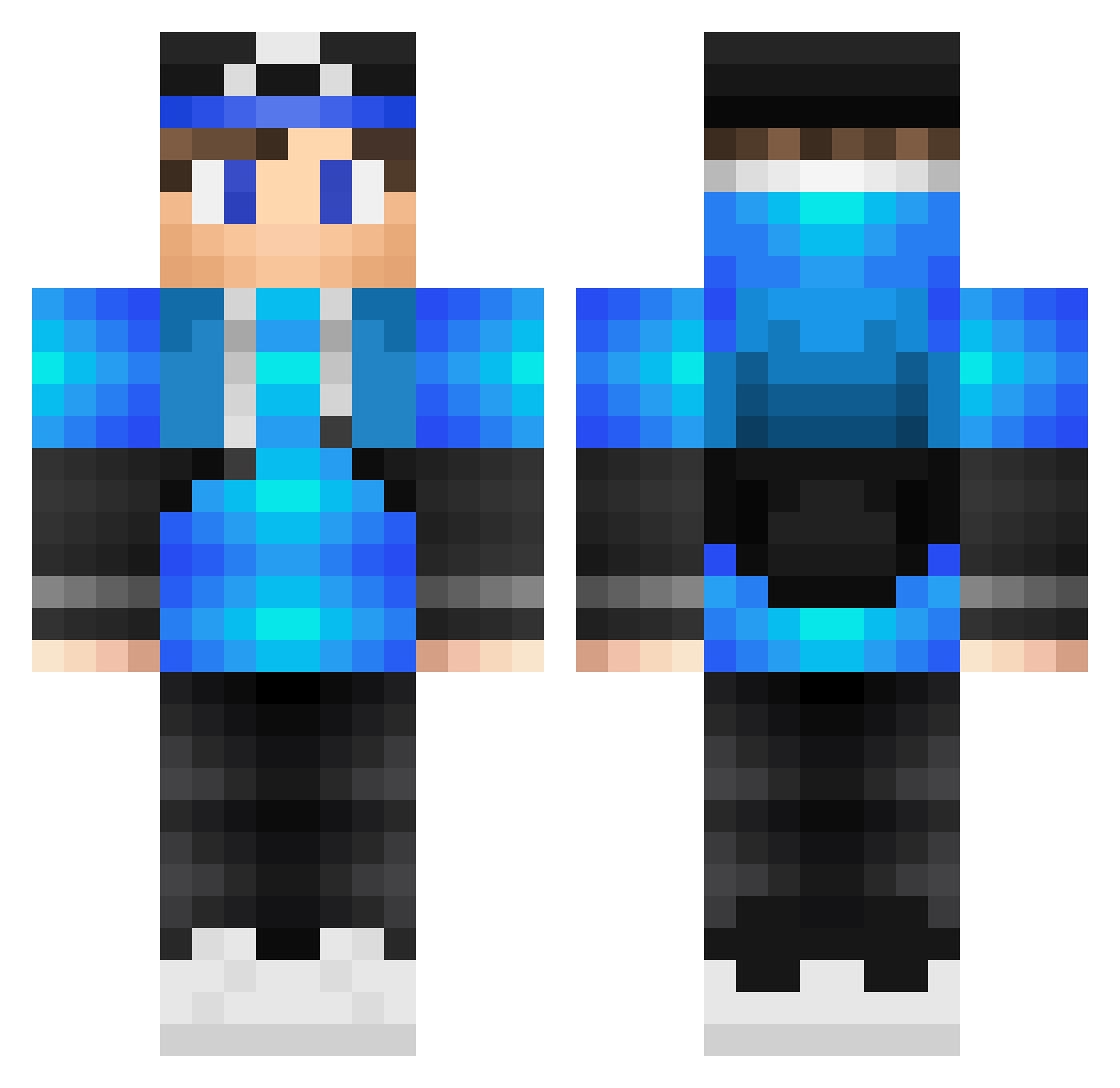 SupremeDanso Minecraft skin, front and back view