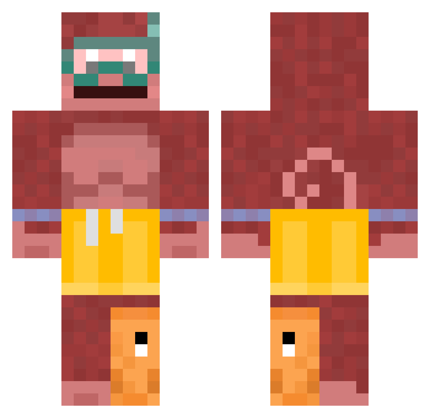 Tobaias_ Minecraft skin, front and back view