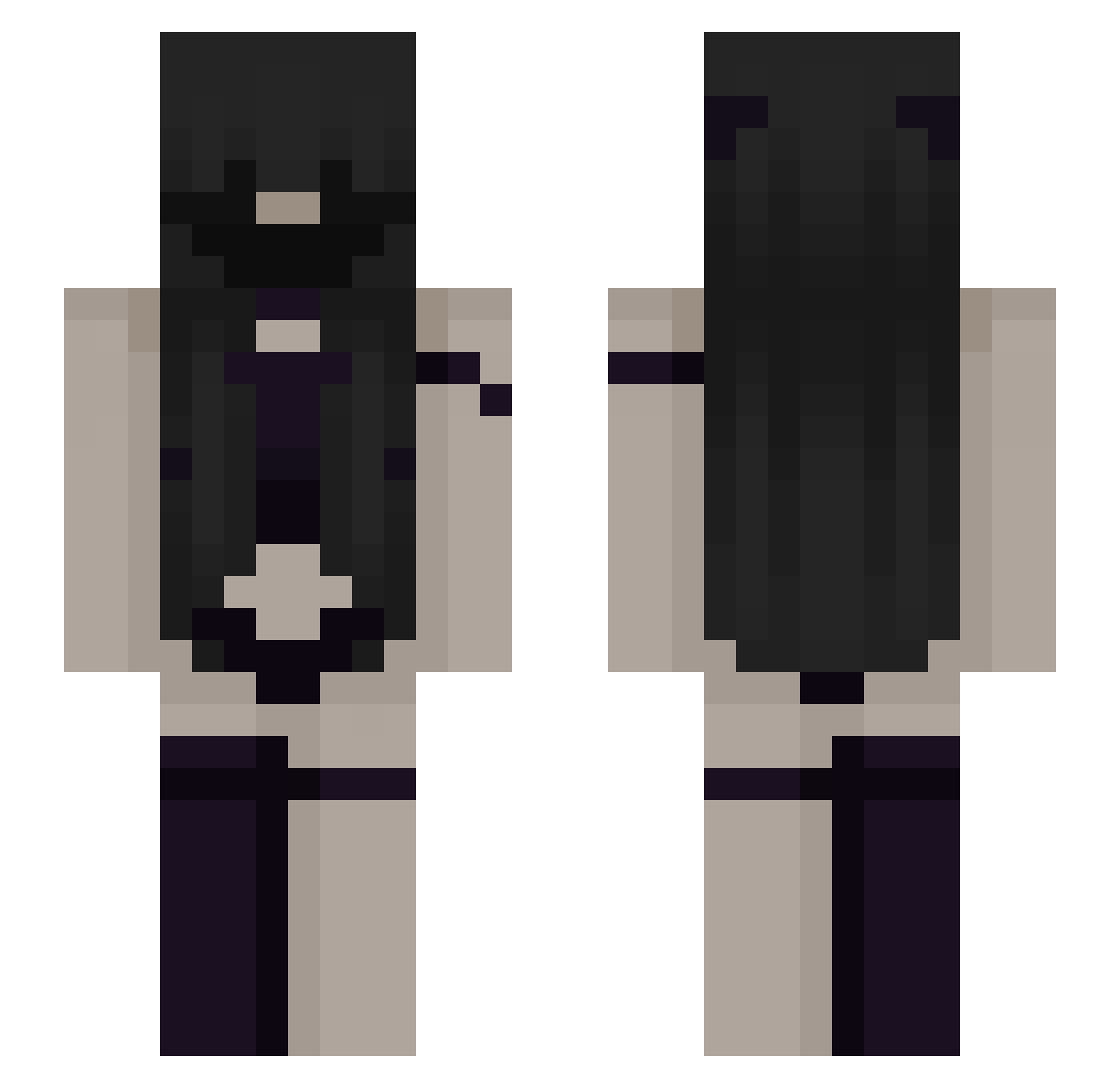sikn Minecraft skin, front and back view