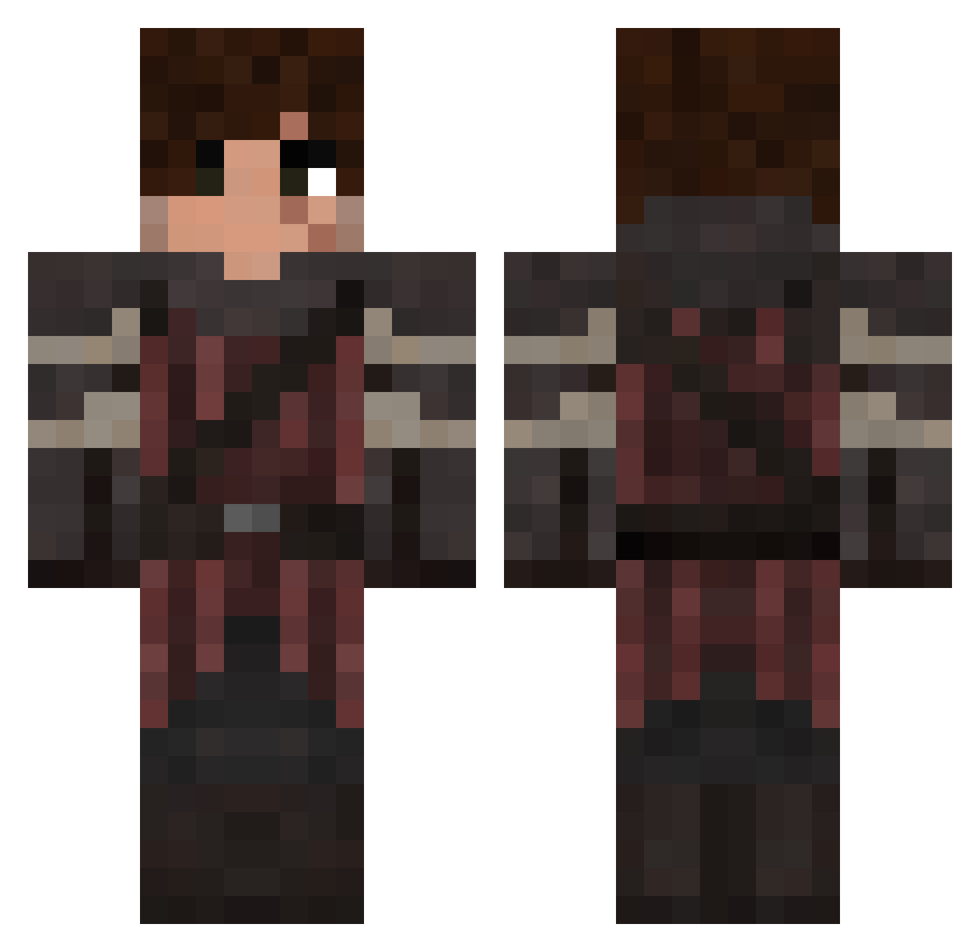 rakabzh Minecraft skin, front and back view