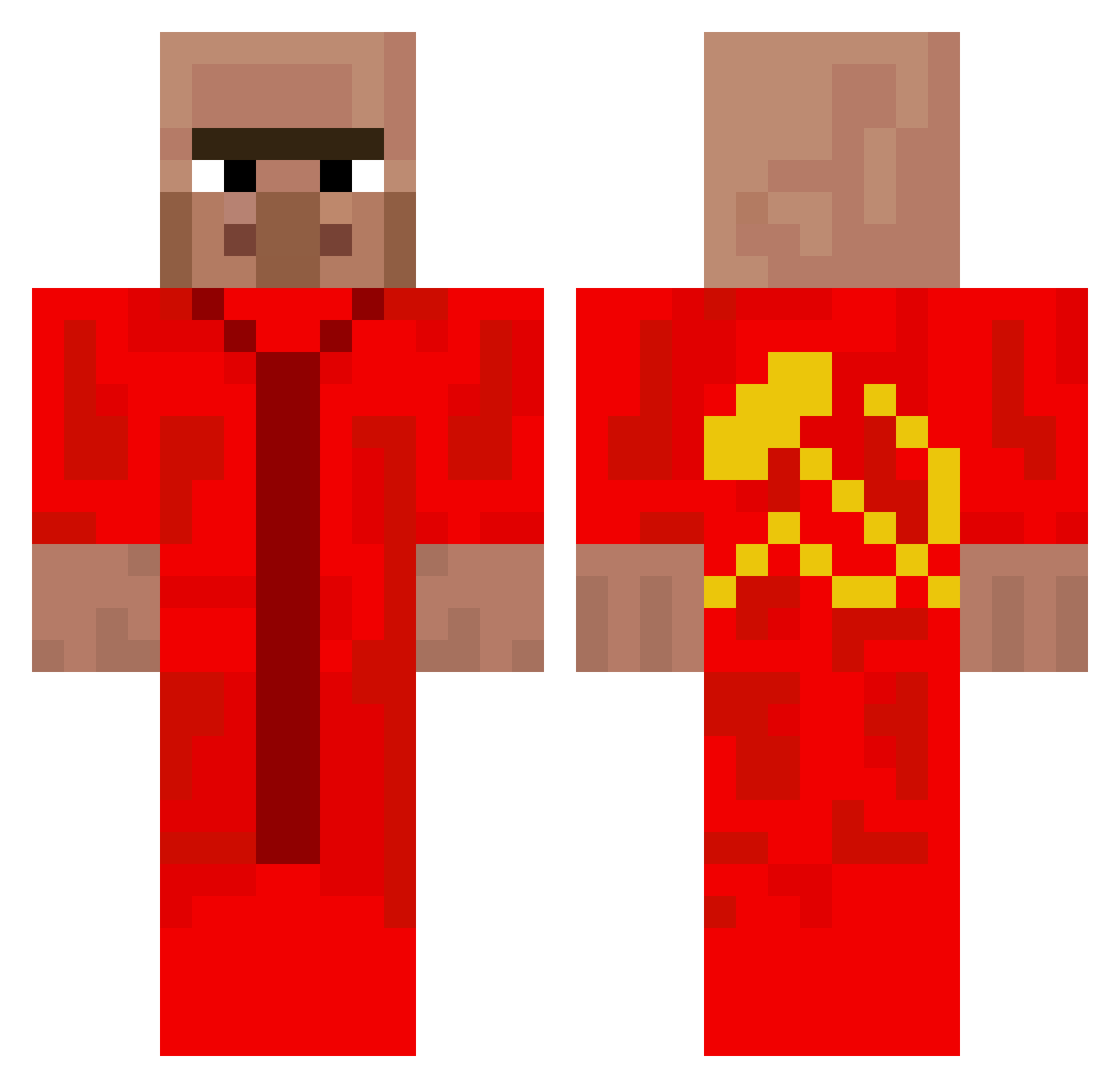bagboaba Minecraft skin, front and back view