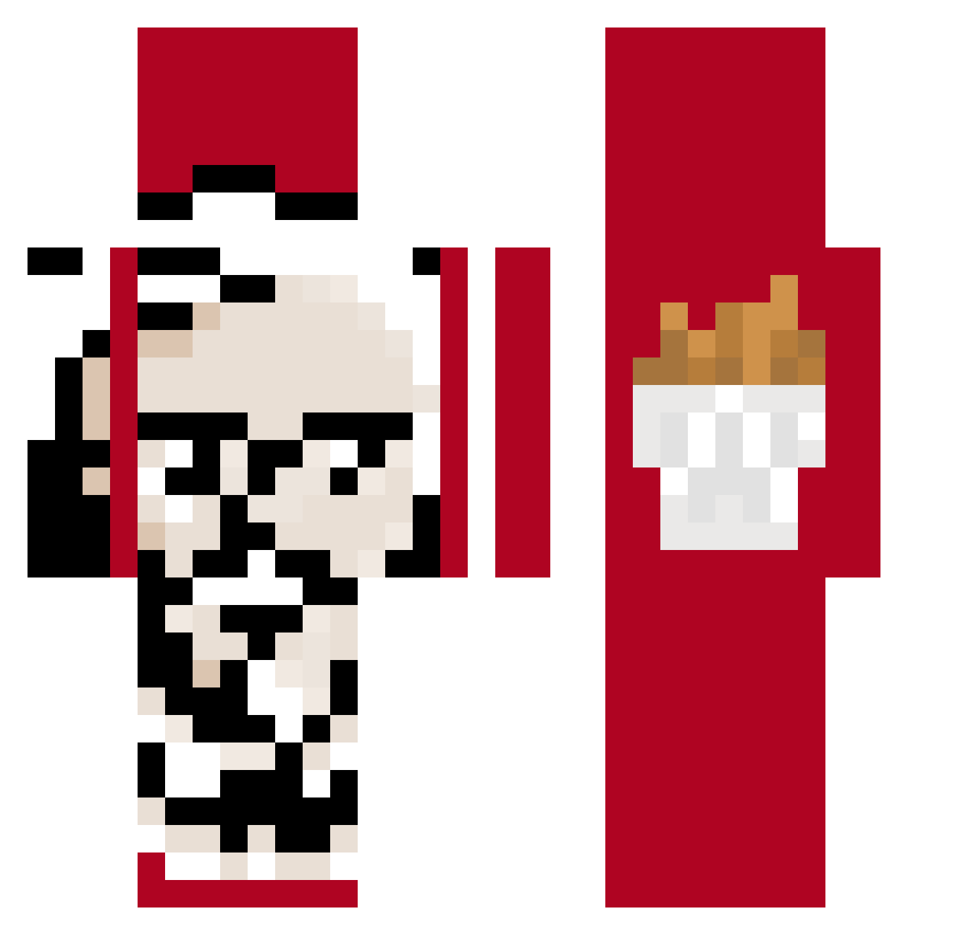 Ba11q Minecraft skin, front and back view