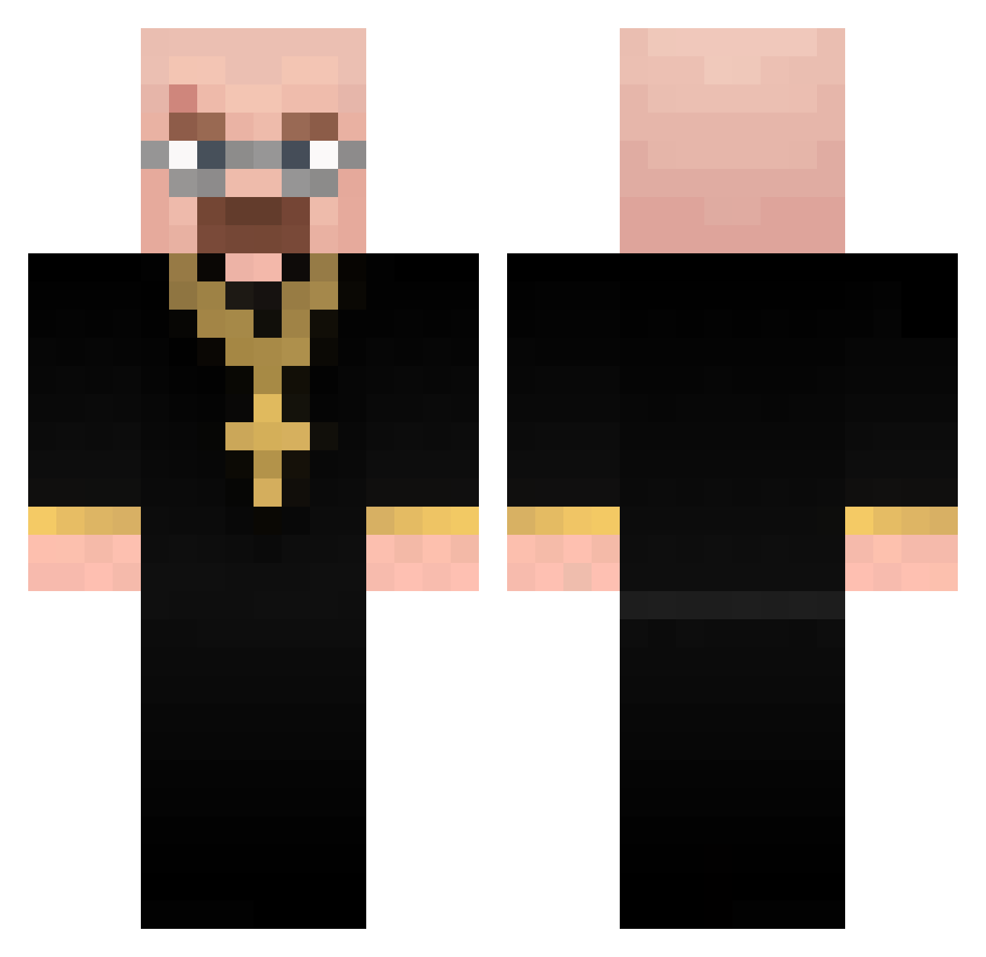 XmakerGame Minecraft skin, front and back view