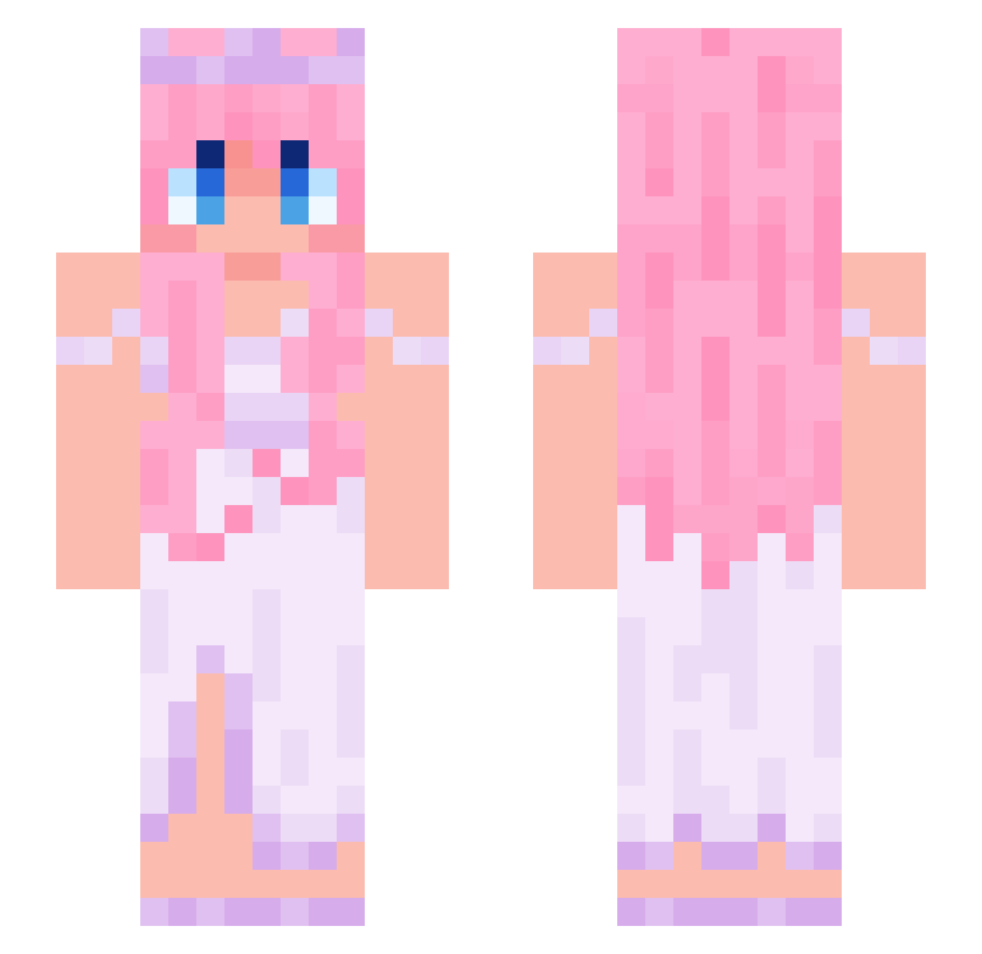 yasminyos Minecraft skin, front and back view